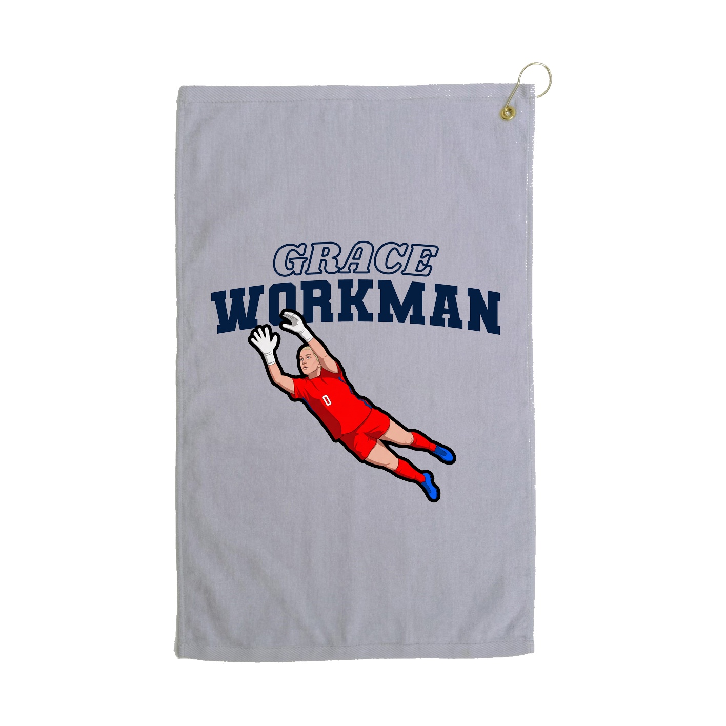 Golf Towel — Name Arch in Grey