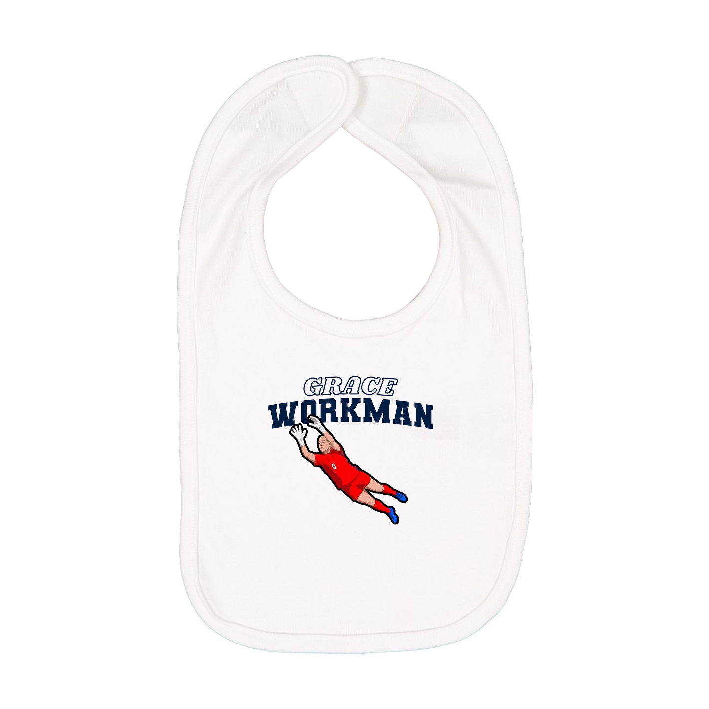 Infant Bib — Name Arch in White