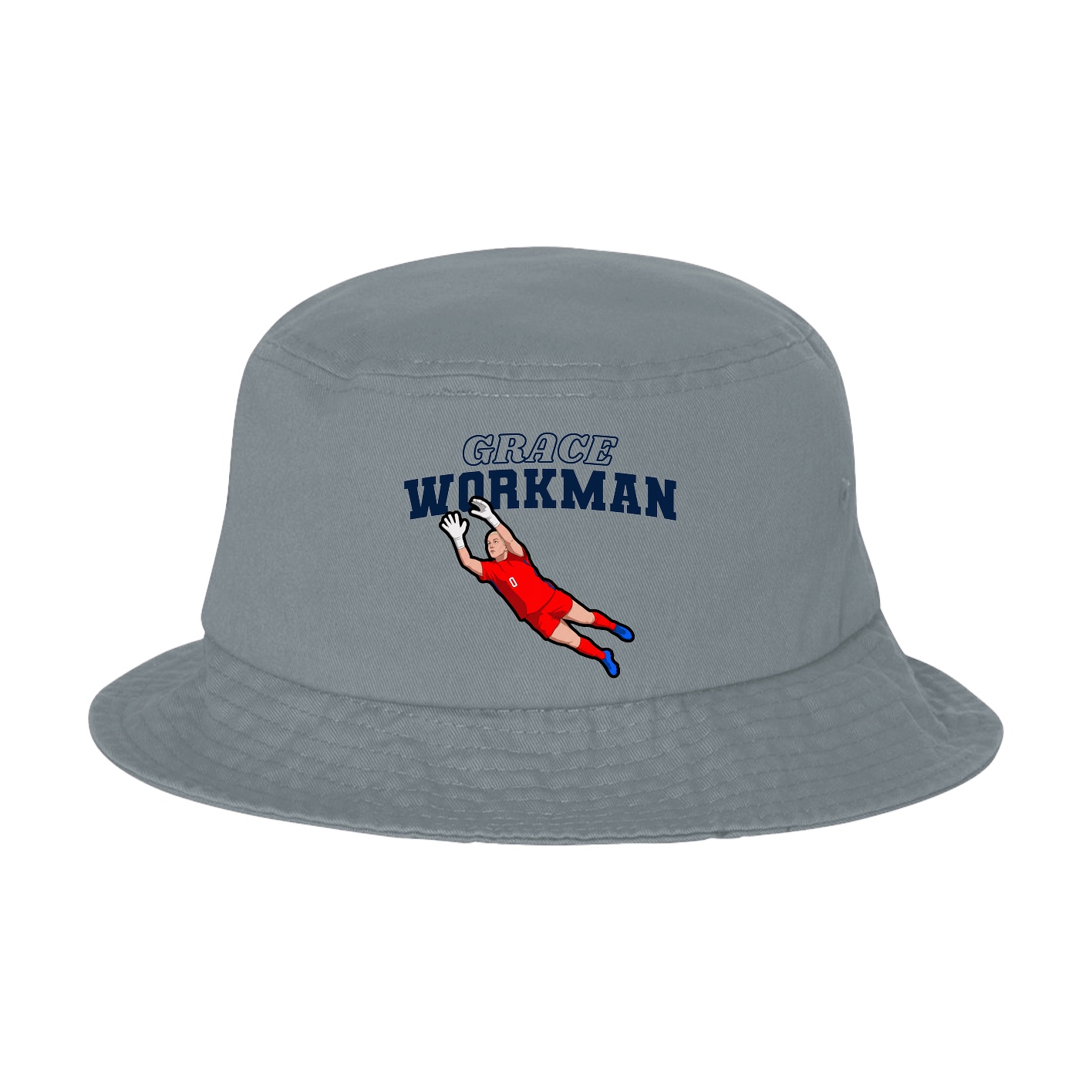 Bucket Cap — Name Arch in Grey