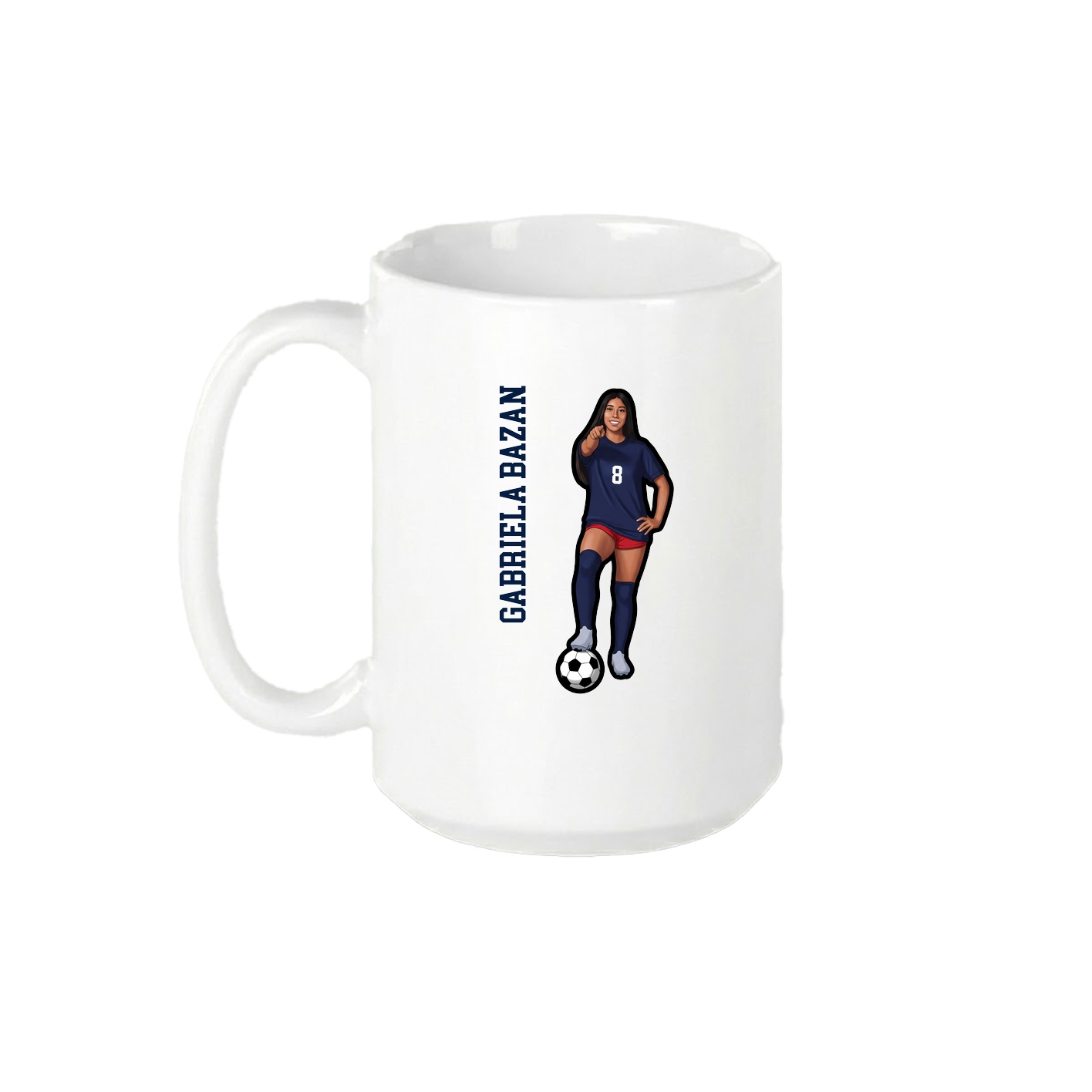 15oz Coffee Mug — Name Vertical in White