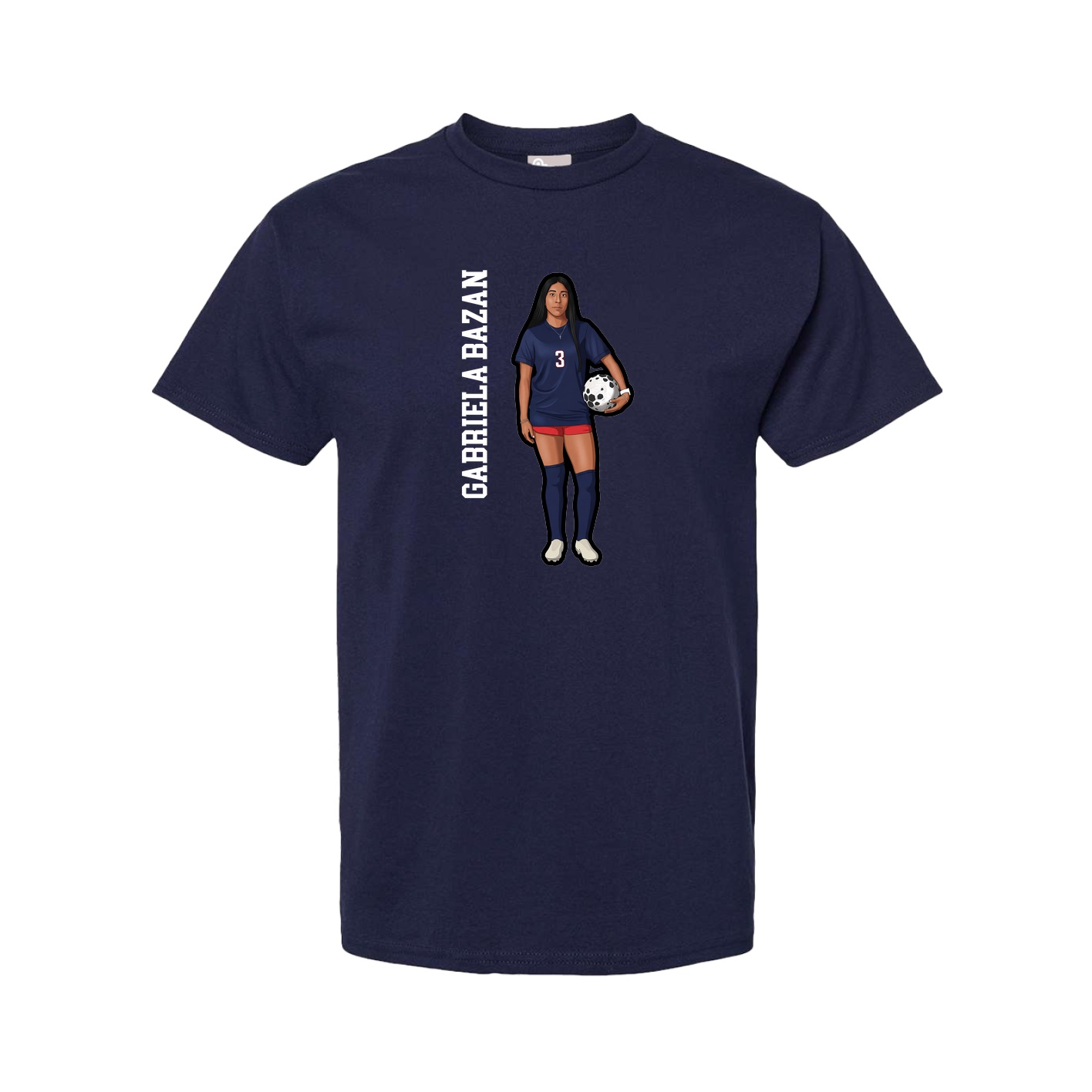 Tee — Name Vertical in Navy