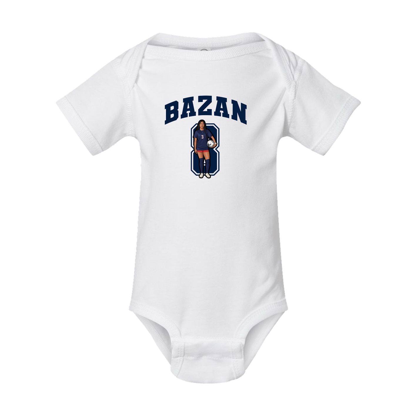 Baby Onesie — Number in White