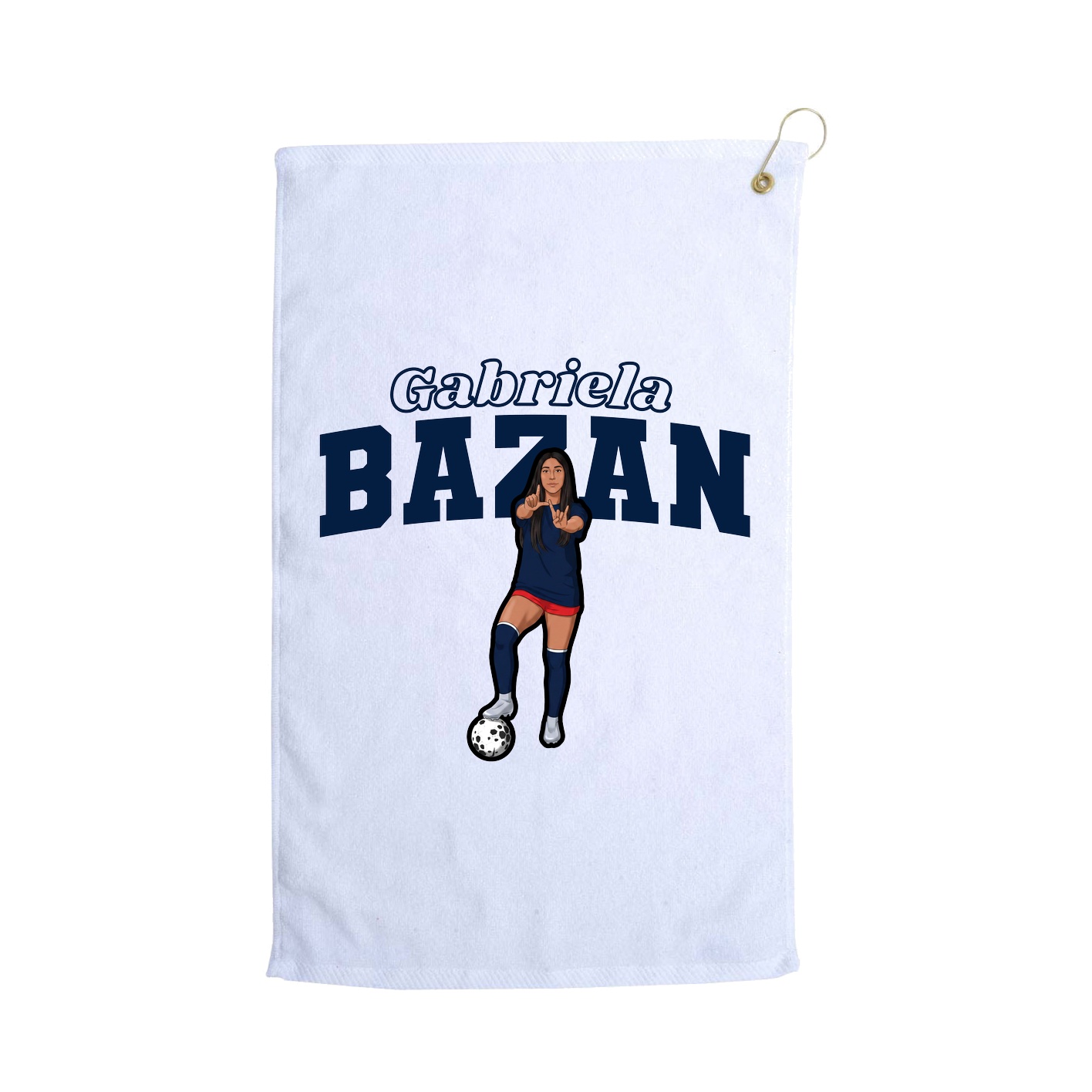 Golf Towel — Name Arch in White