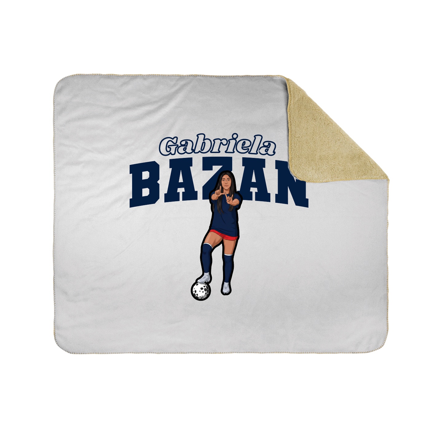 Throw Blanket — Name Arch in White