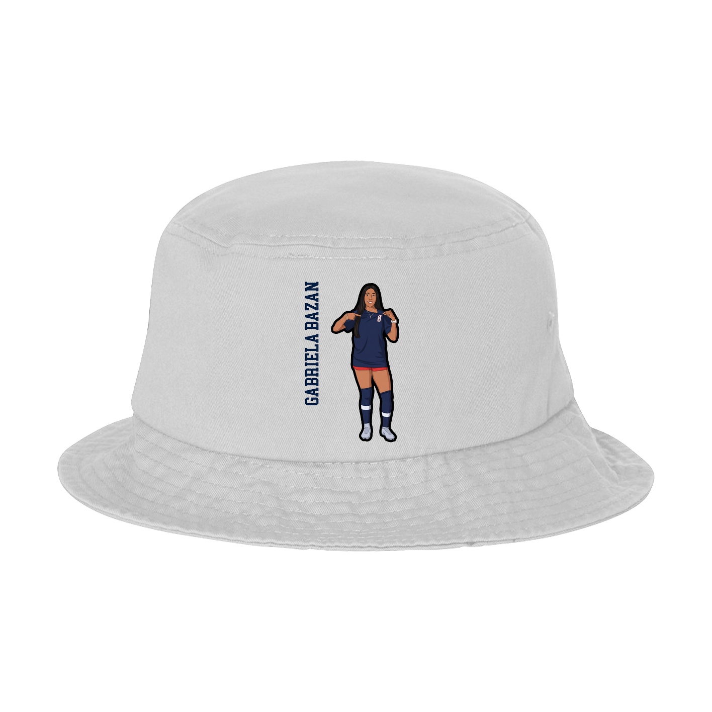 Bucket Cap — Name Vertical in White