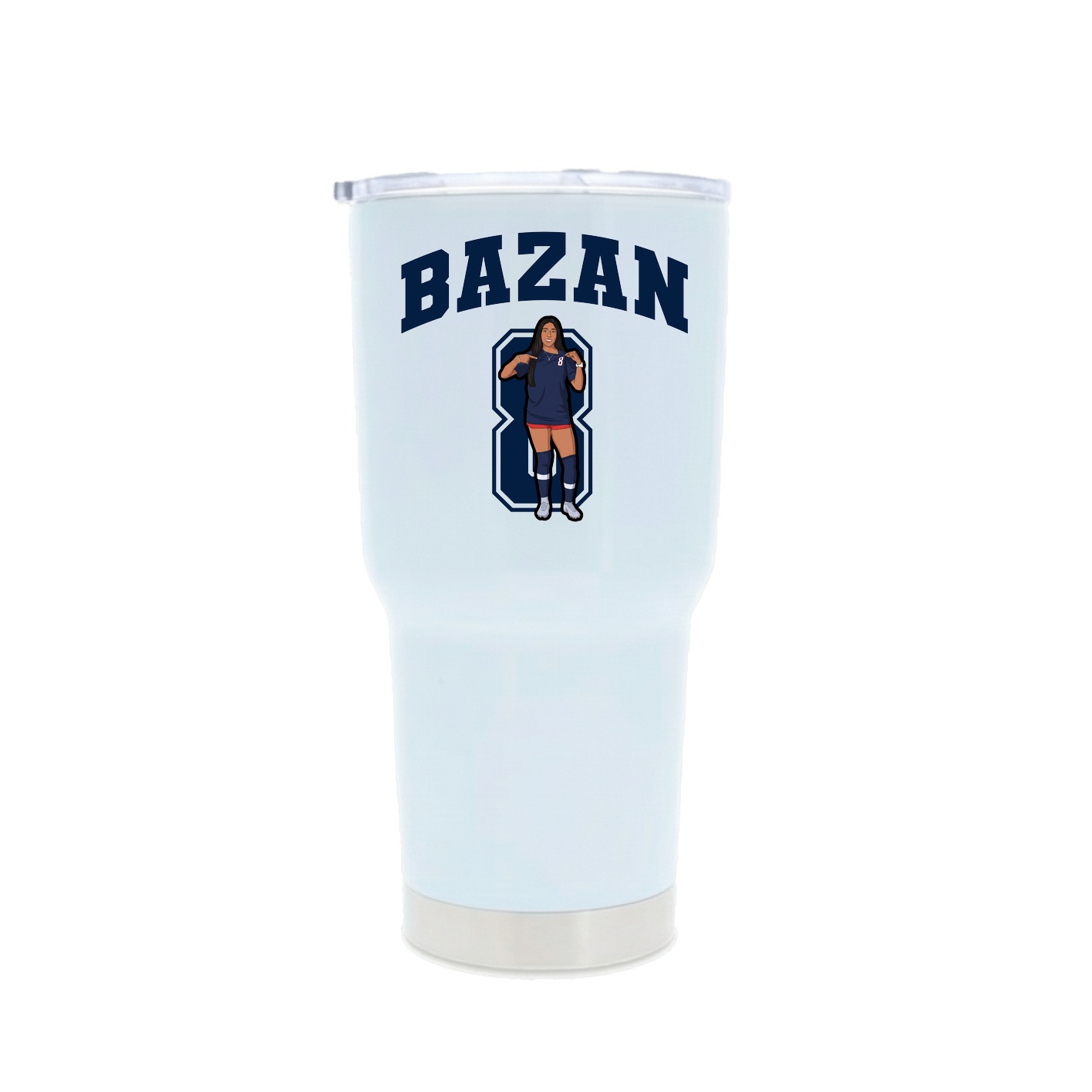 30oz Stainless Steel Tumbler — Number in White