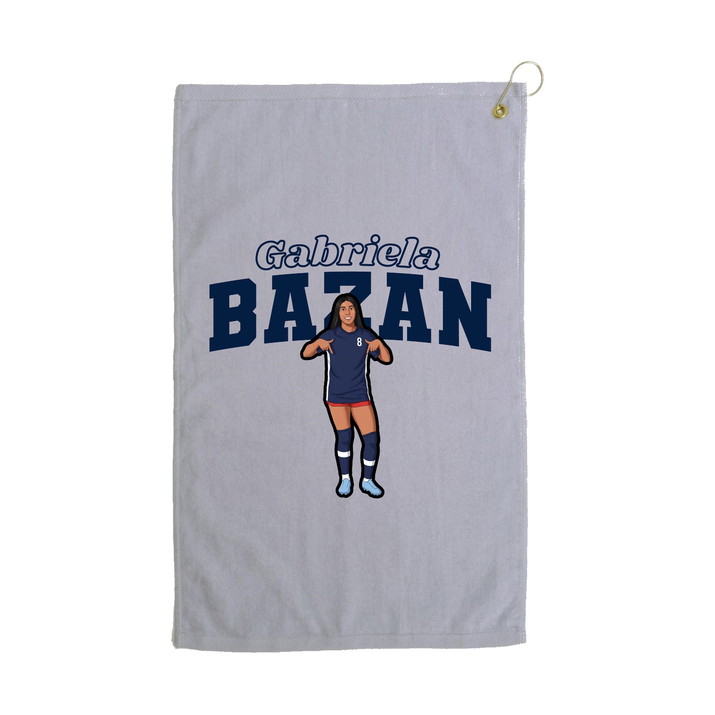Golf Towel — Name Arch in Grey