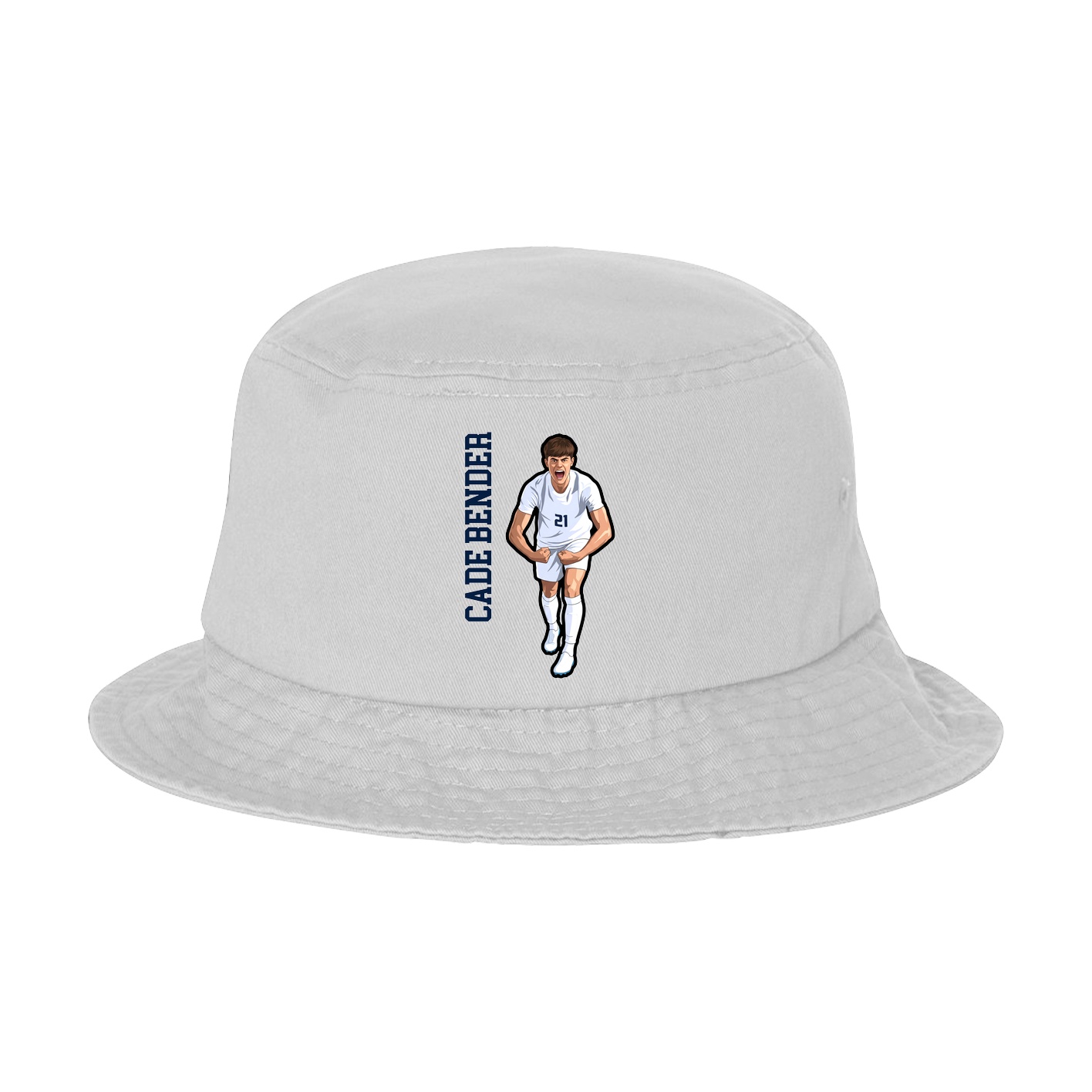 Bucket Cap — Name Vertical in White