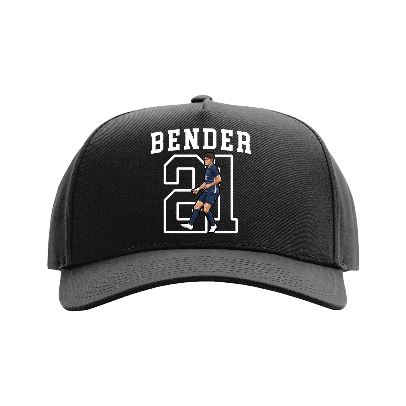 Full Fabric Five-Panel Champ Cap — Shirsey in Black