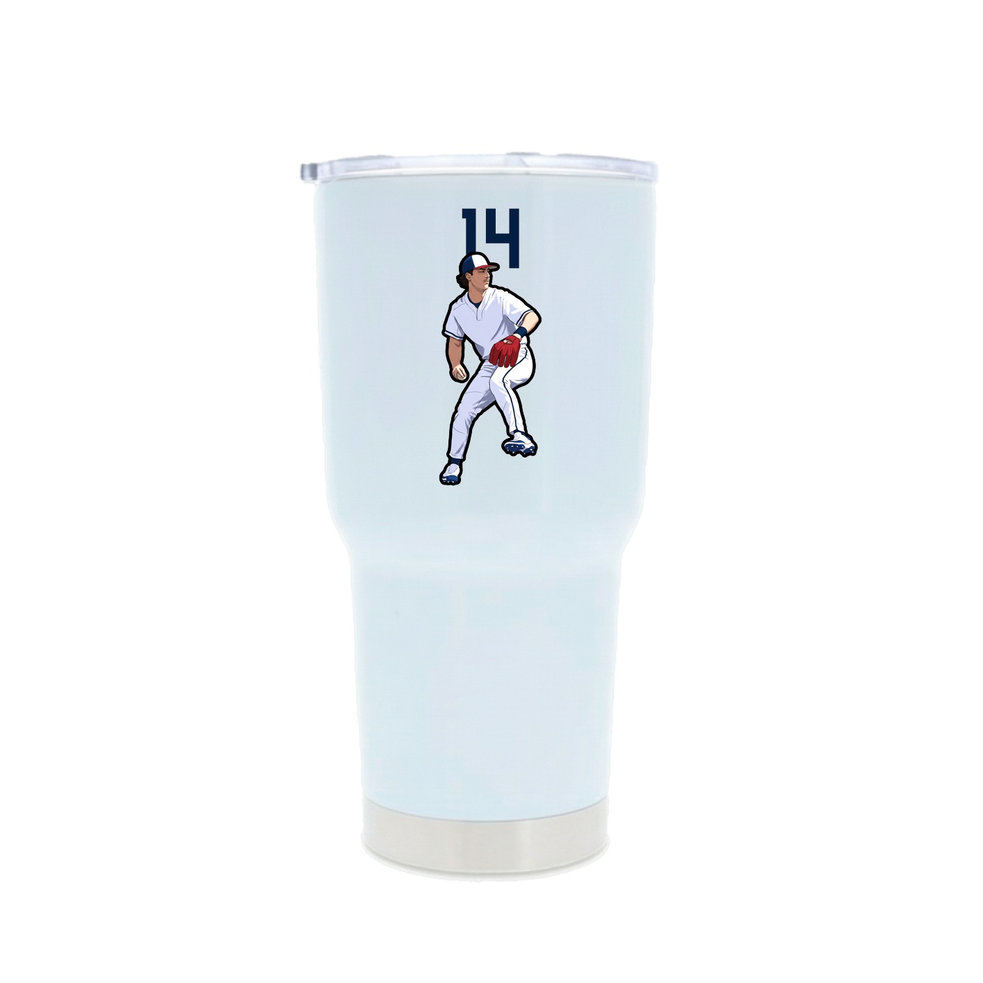 30oz Stainless Steel Tumbler — Number Top in White