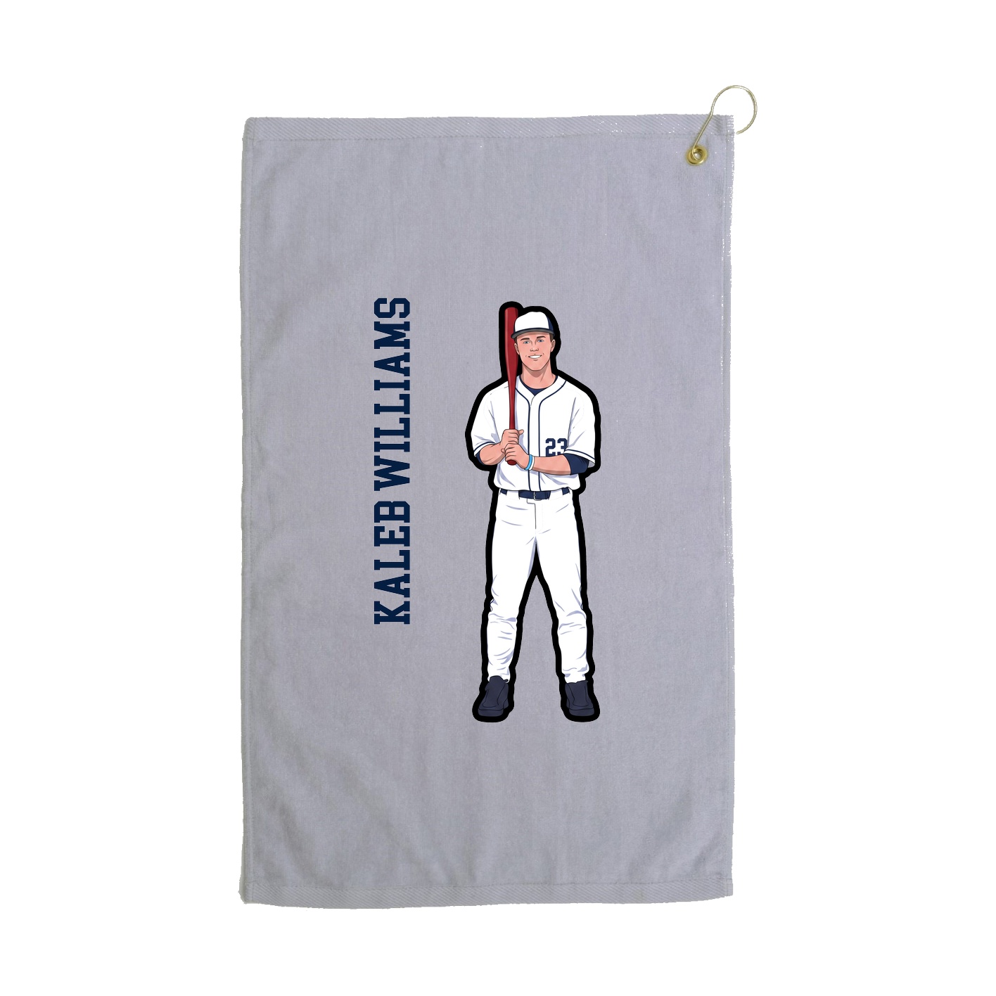 Golf Towel — Name Vertical in Grey
