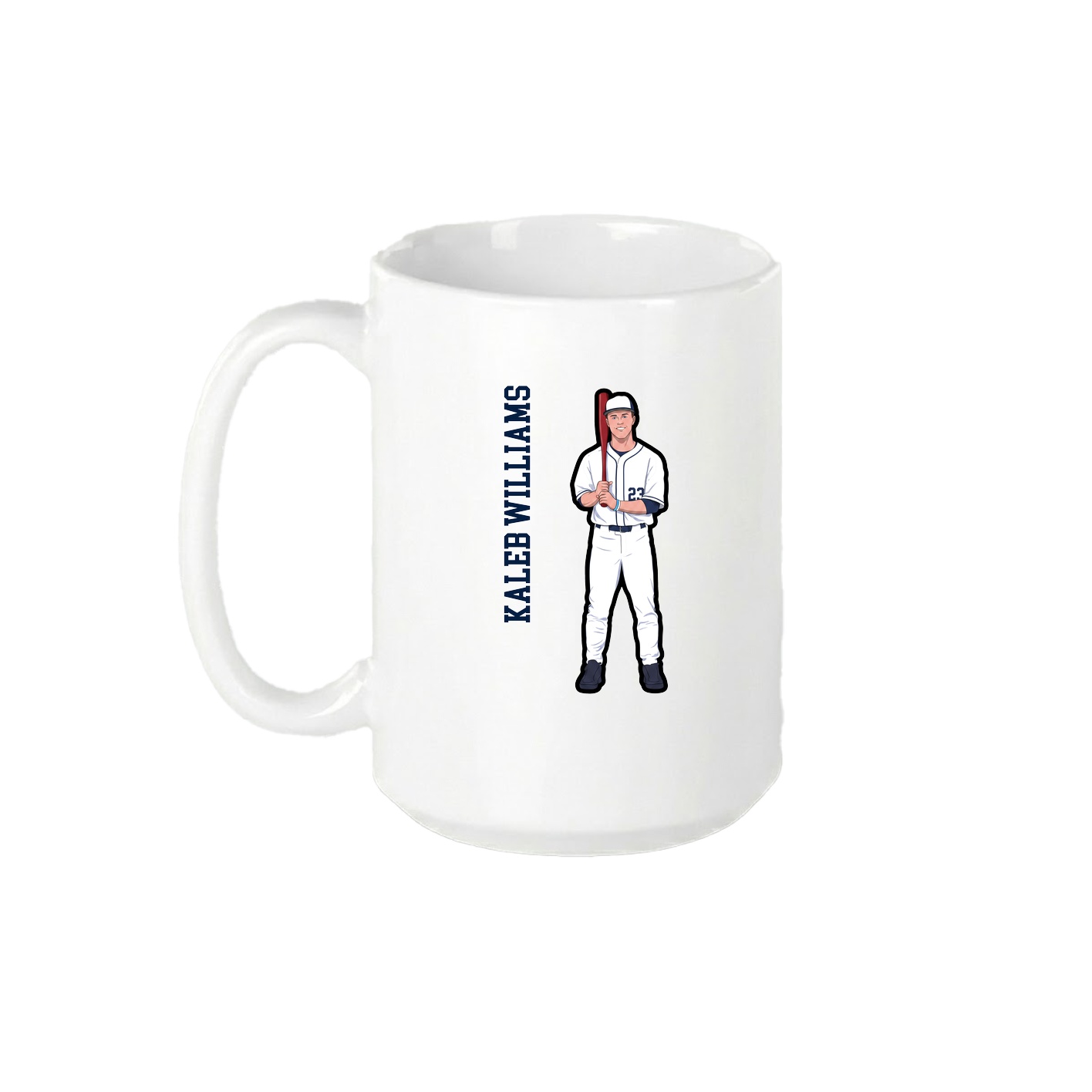 15oz Coffee Mug — Name Vertical in White
