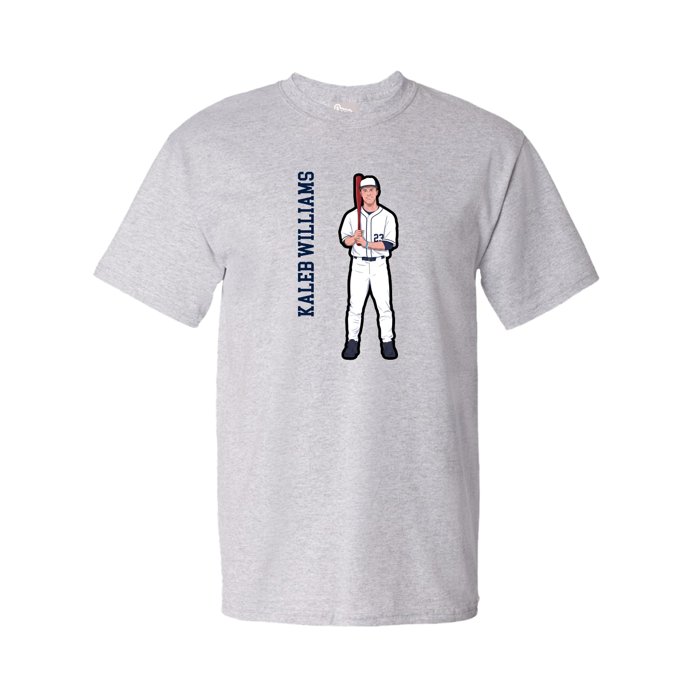 Youth Tee — Name Vertical in Grey