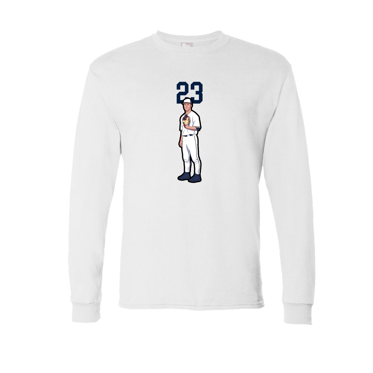 Long Sleeve Tee — Number Top in White