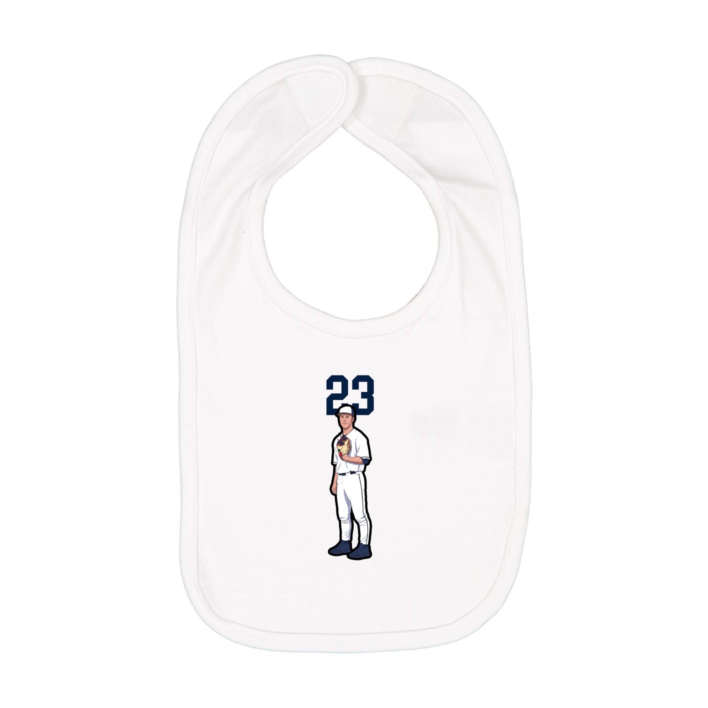 Infant Bib — Number Top in White
