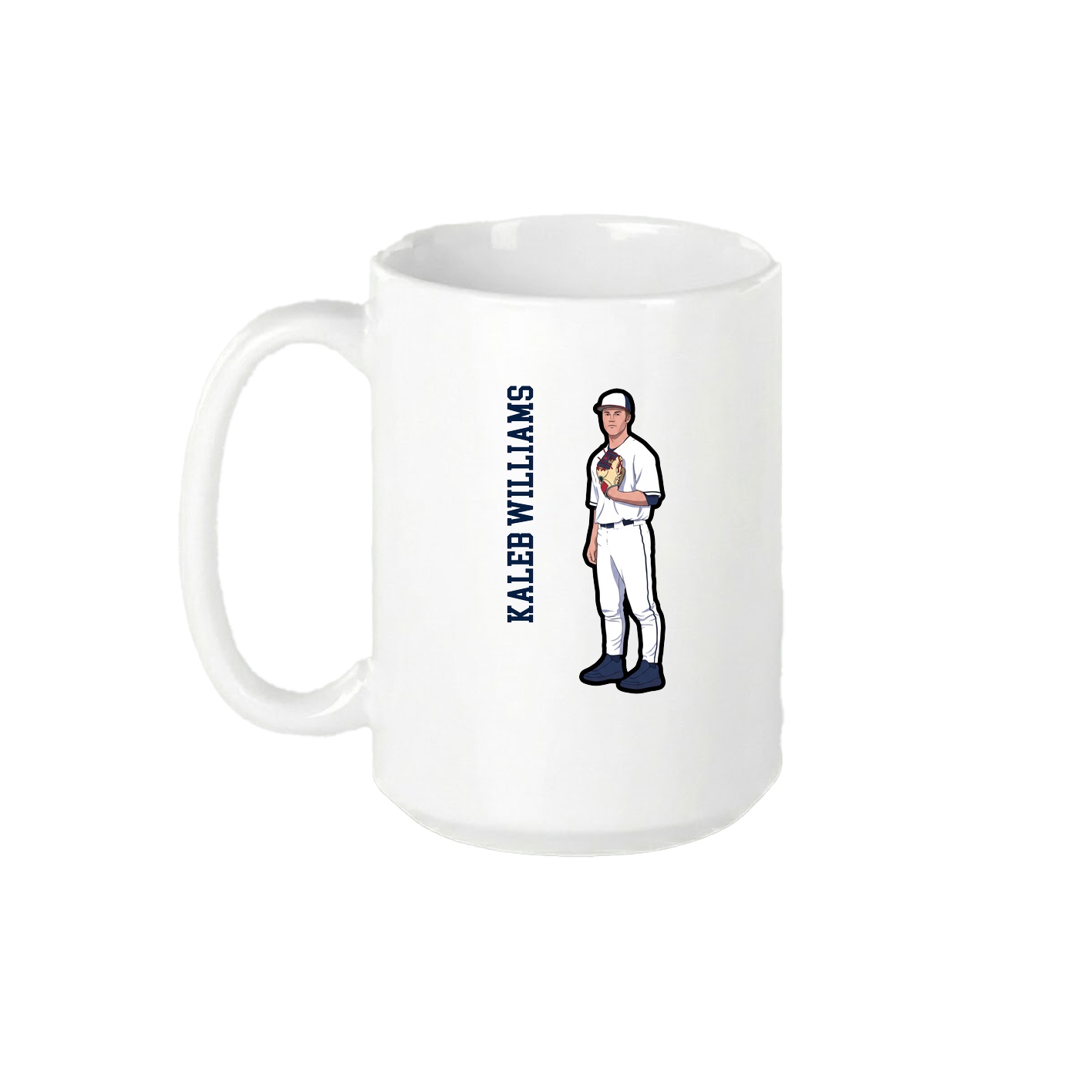15oz Coffee Mug — Name Vertical in White
