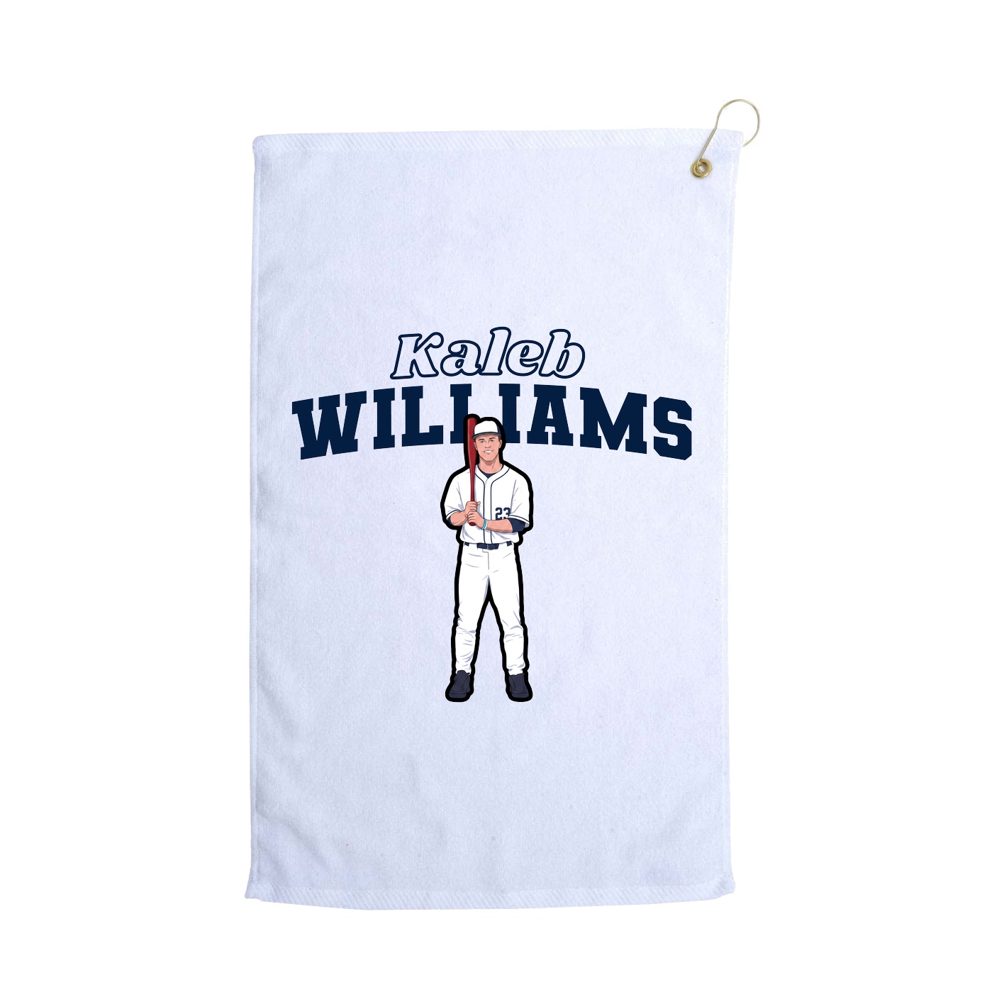 Golf Towel — Name Arch in White