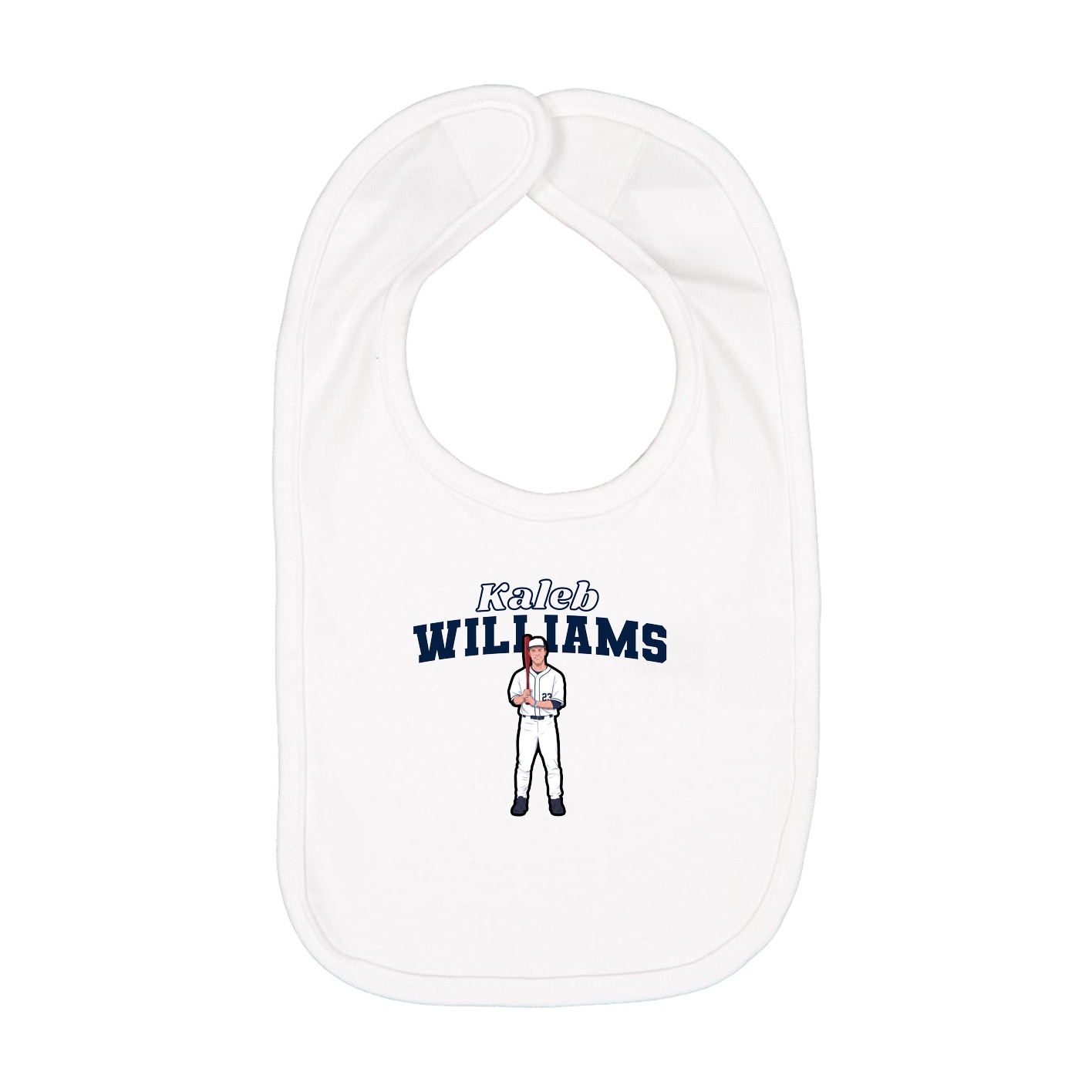 Infant Bib — Name Arch in White