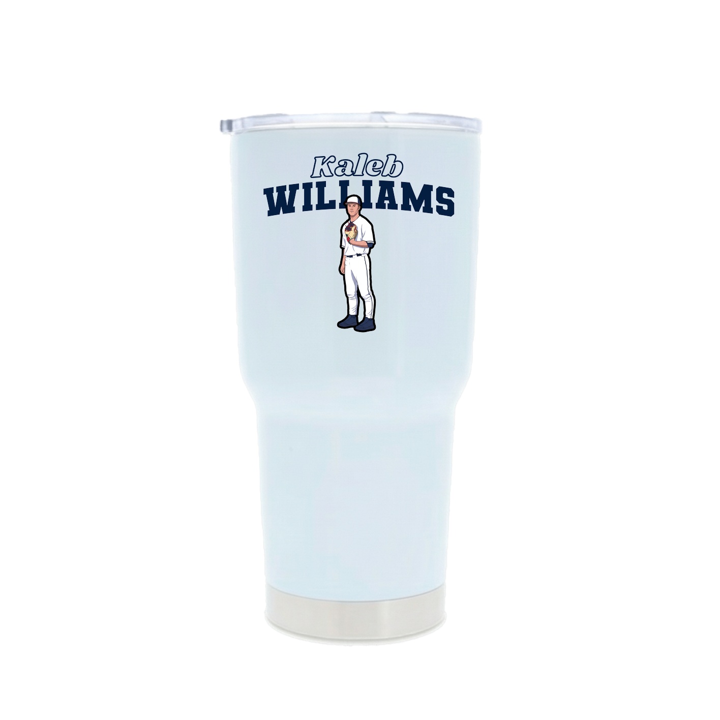 30oz Stainless Steel Tumbler — Name Arch in White