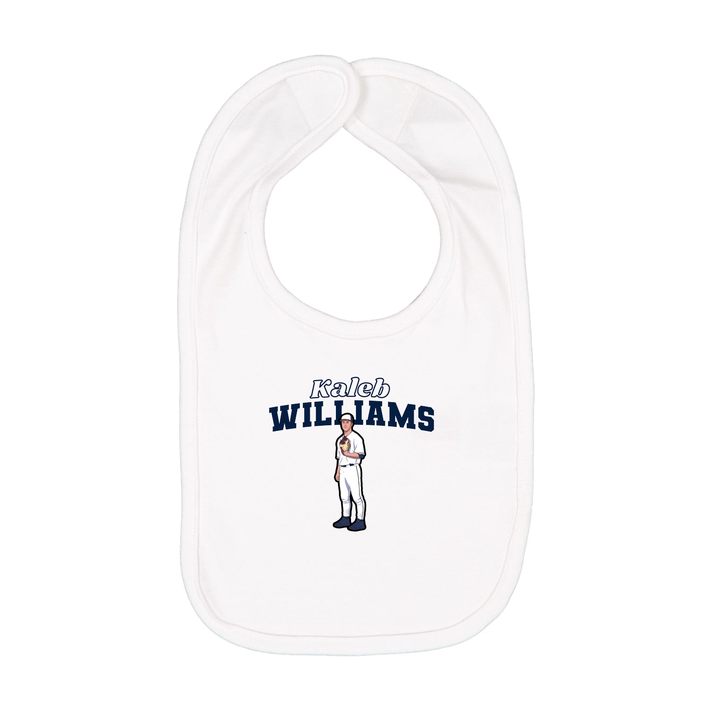 Infant Bib — Name Arch in White