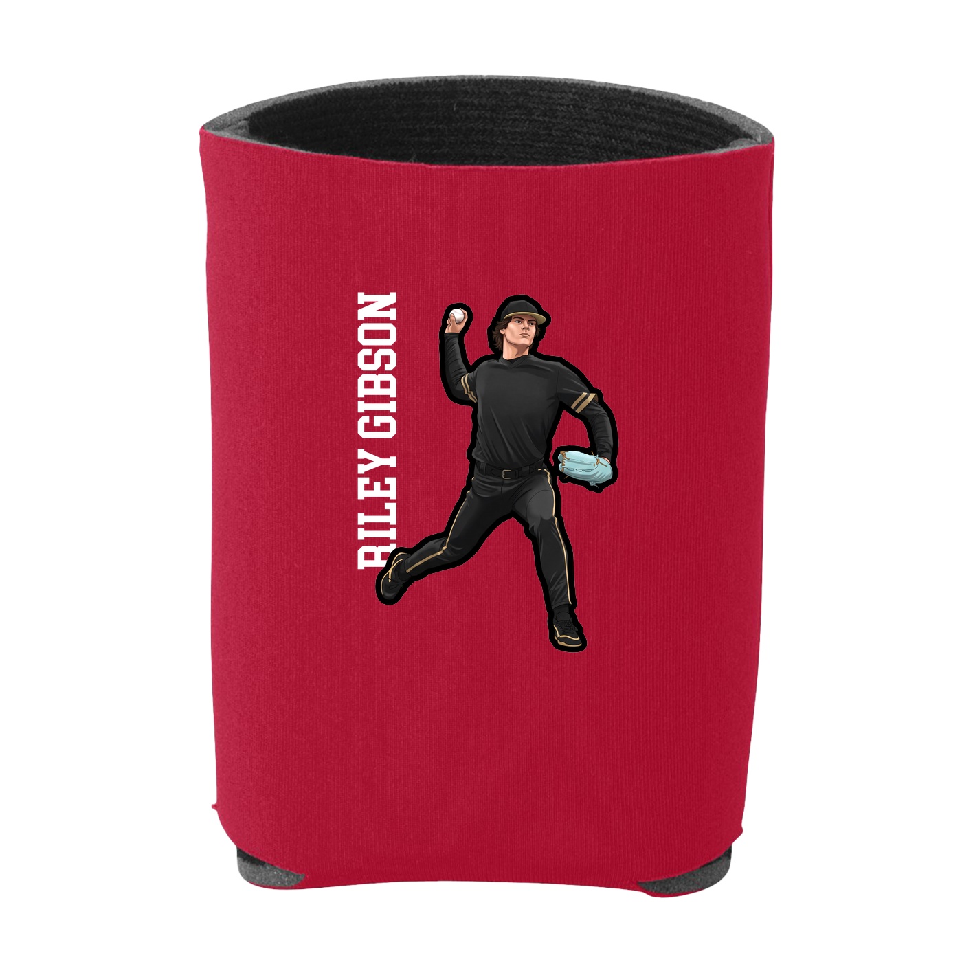 Can Holder — Name Vertical in Red