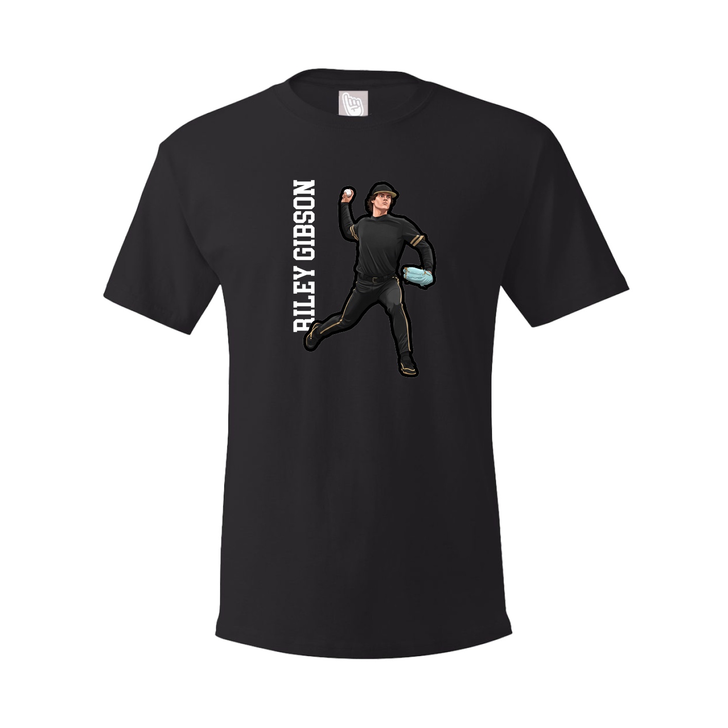Youth Tee — Name Vertical in Black