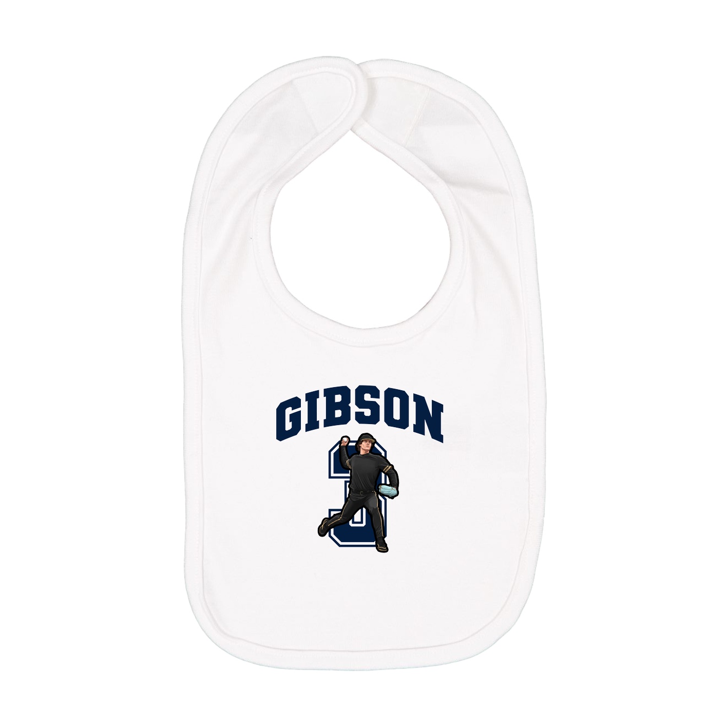 Infant Bib — Number in White