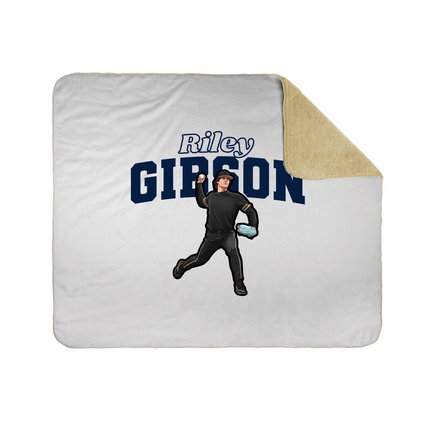 Throw Blanket — Name Arch in White