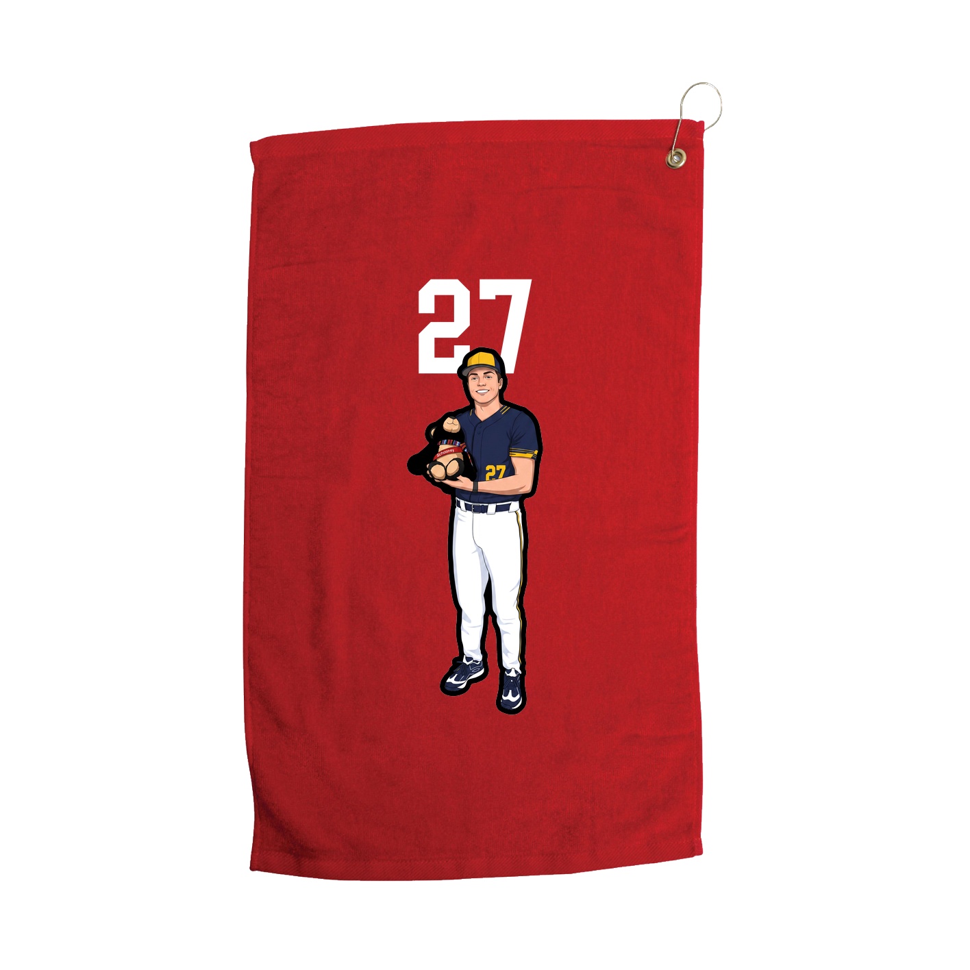 Golf Towel — Number Top in Red