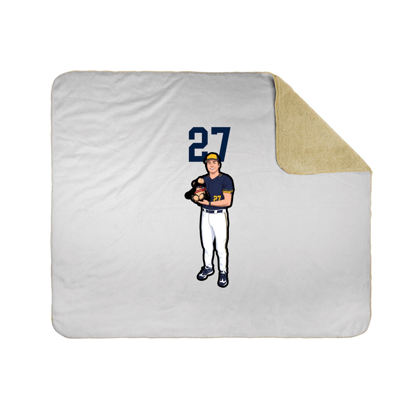 Throw Blanket — Number Top in White