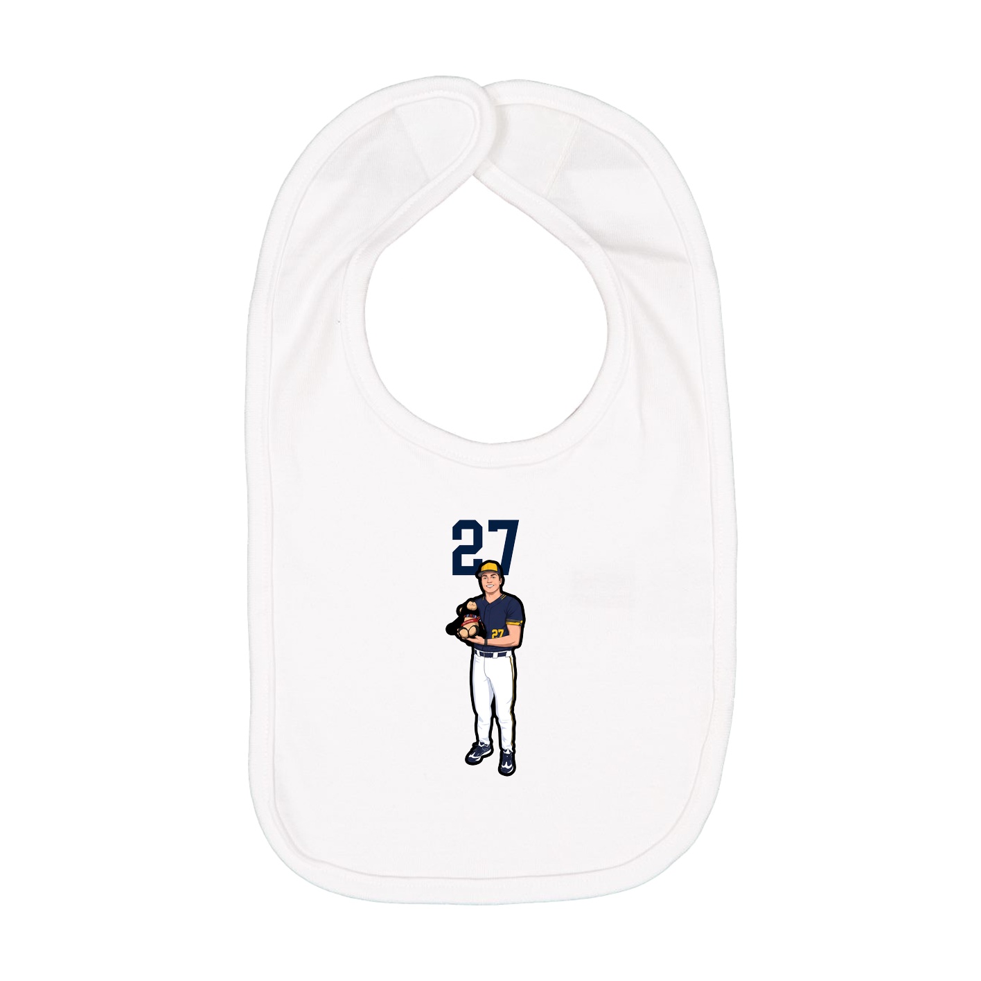 Infant Bib — Number Top in White
