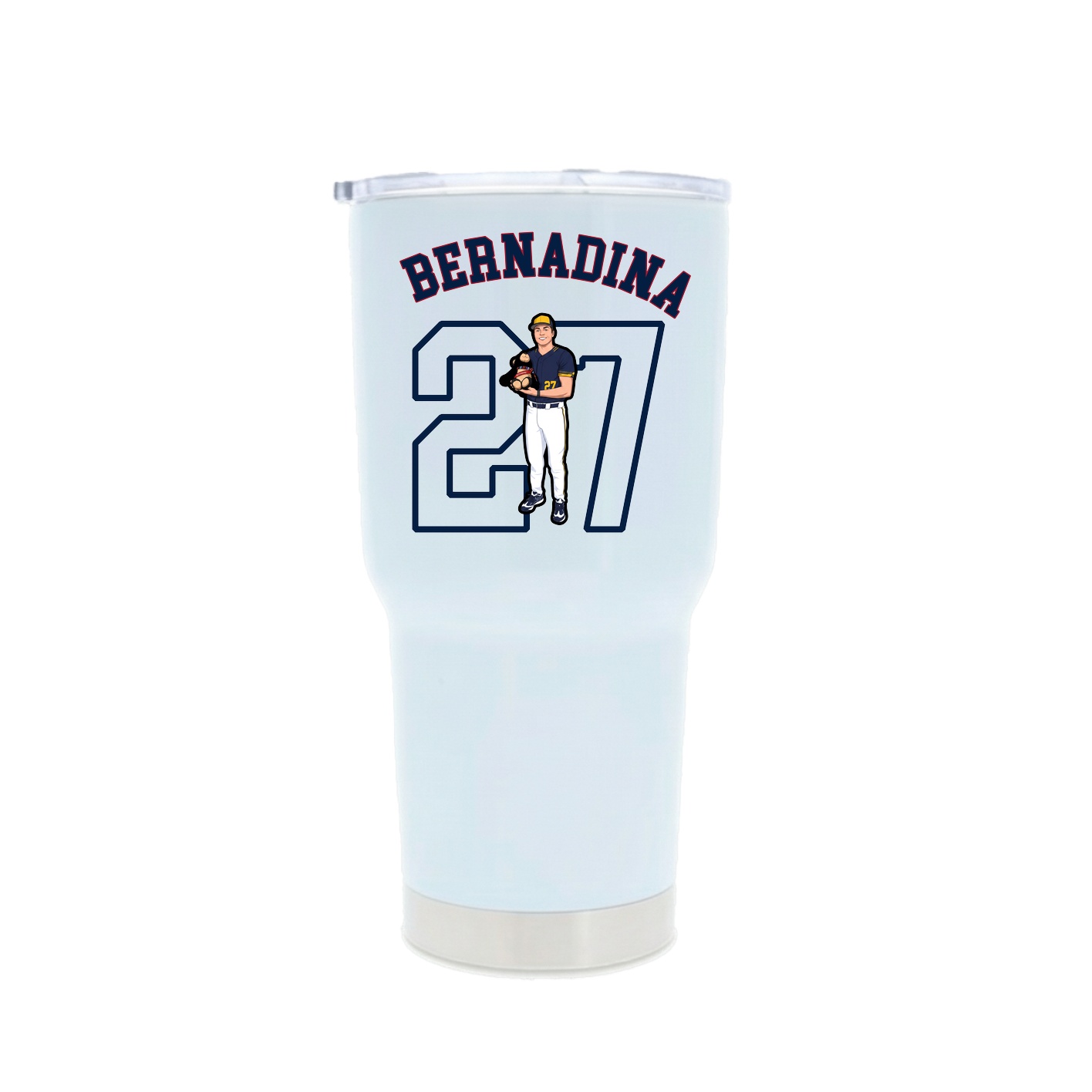 30oz Stainless Steel Tumbler — Shirsey Arch in White