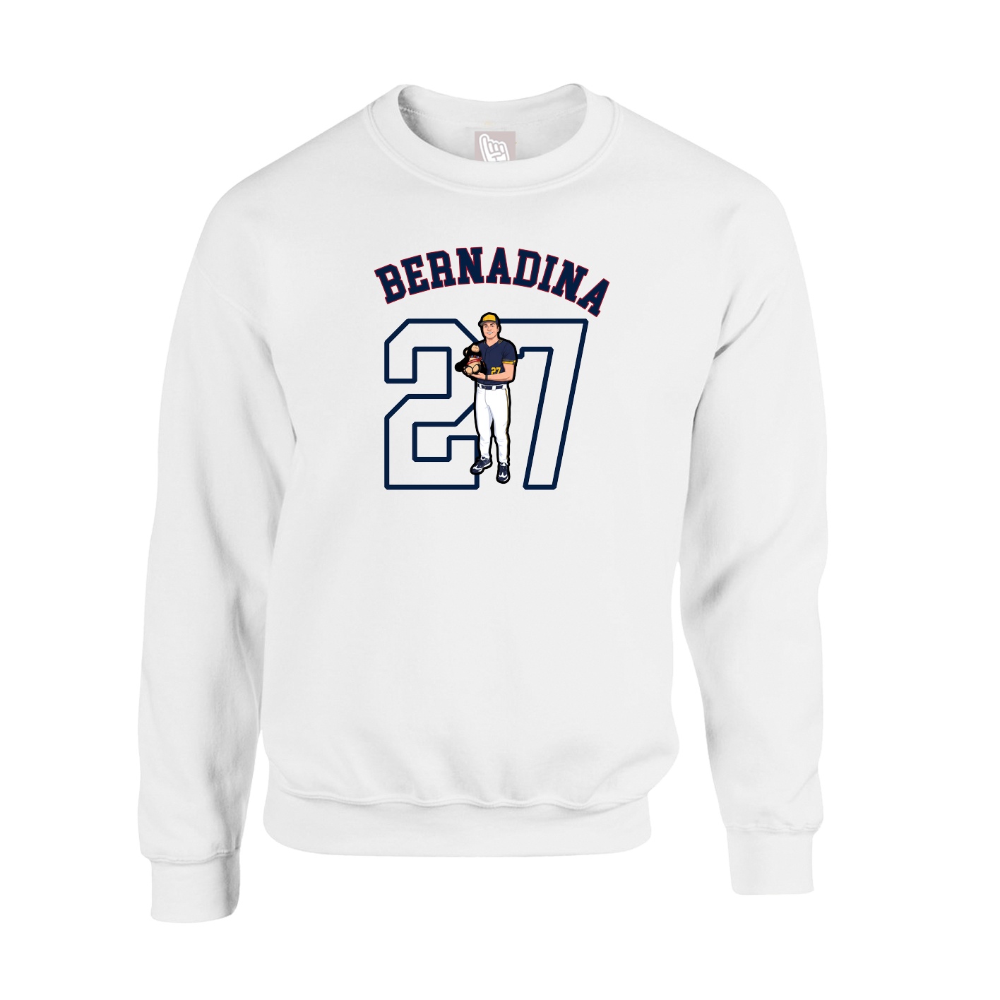 Fleece Crew — Shirsey Arch in White