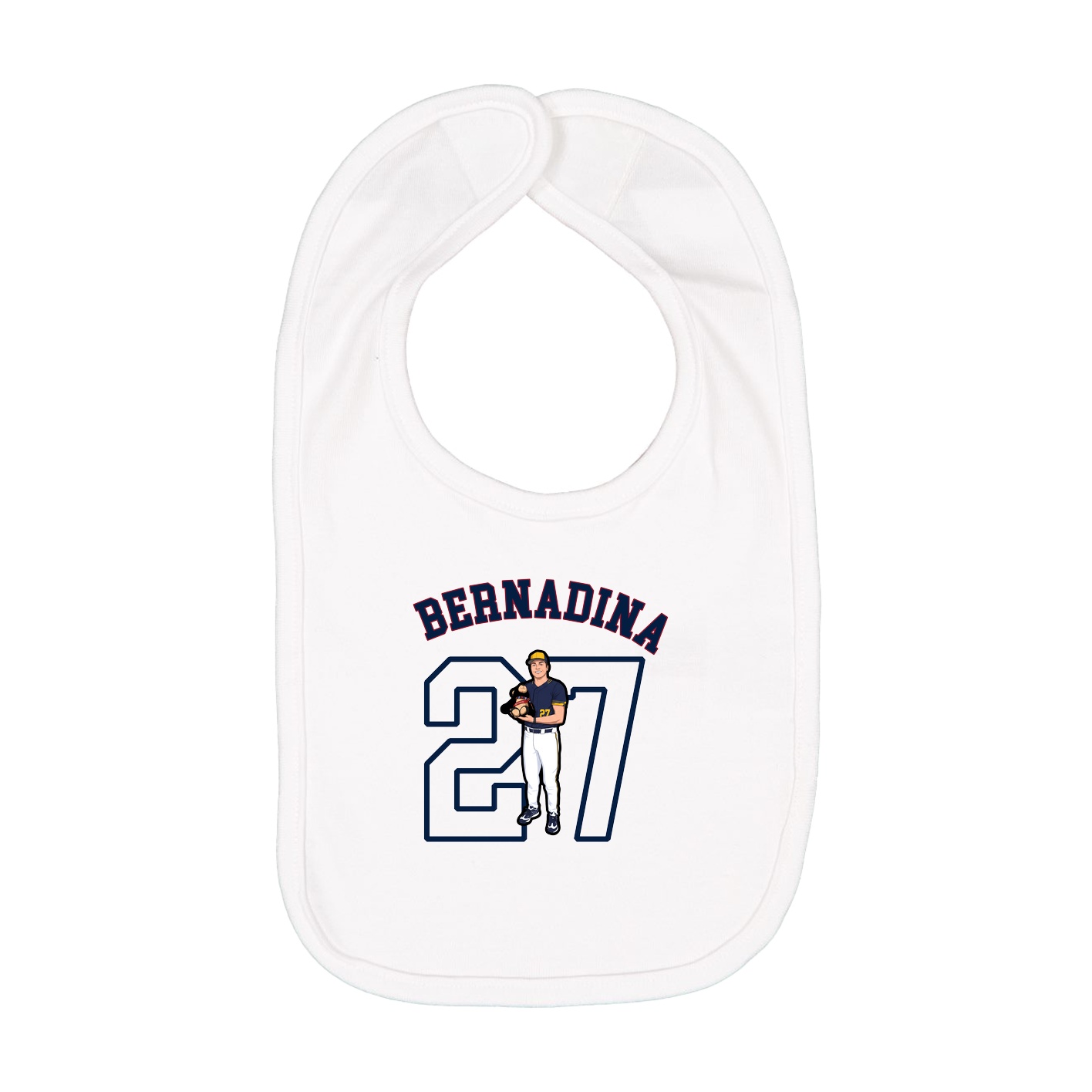 Infant Bib — Shirsey Arch in White