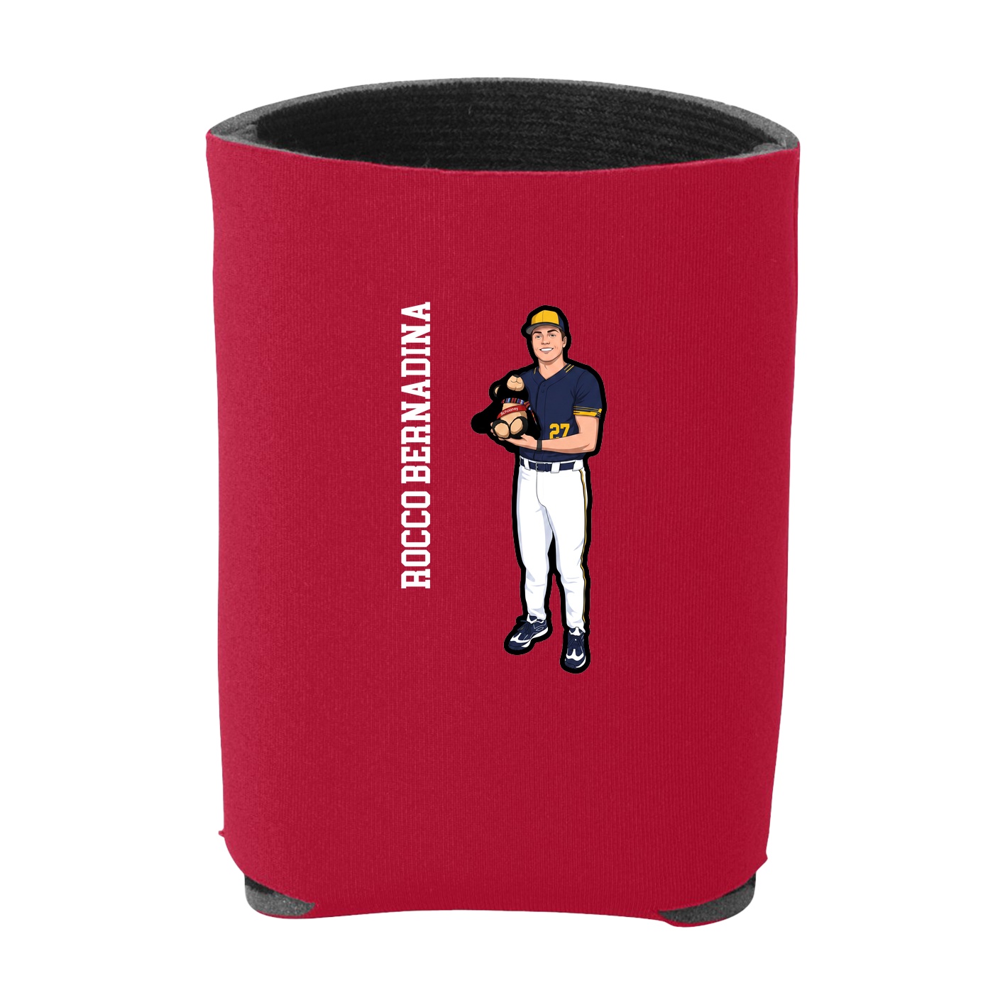 Can Holder — Name Vertical in Red