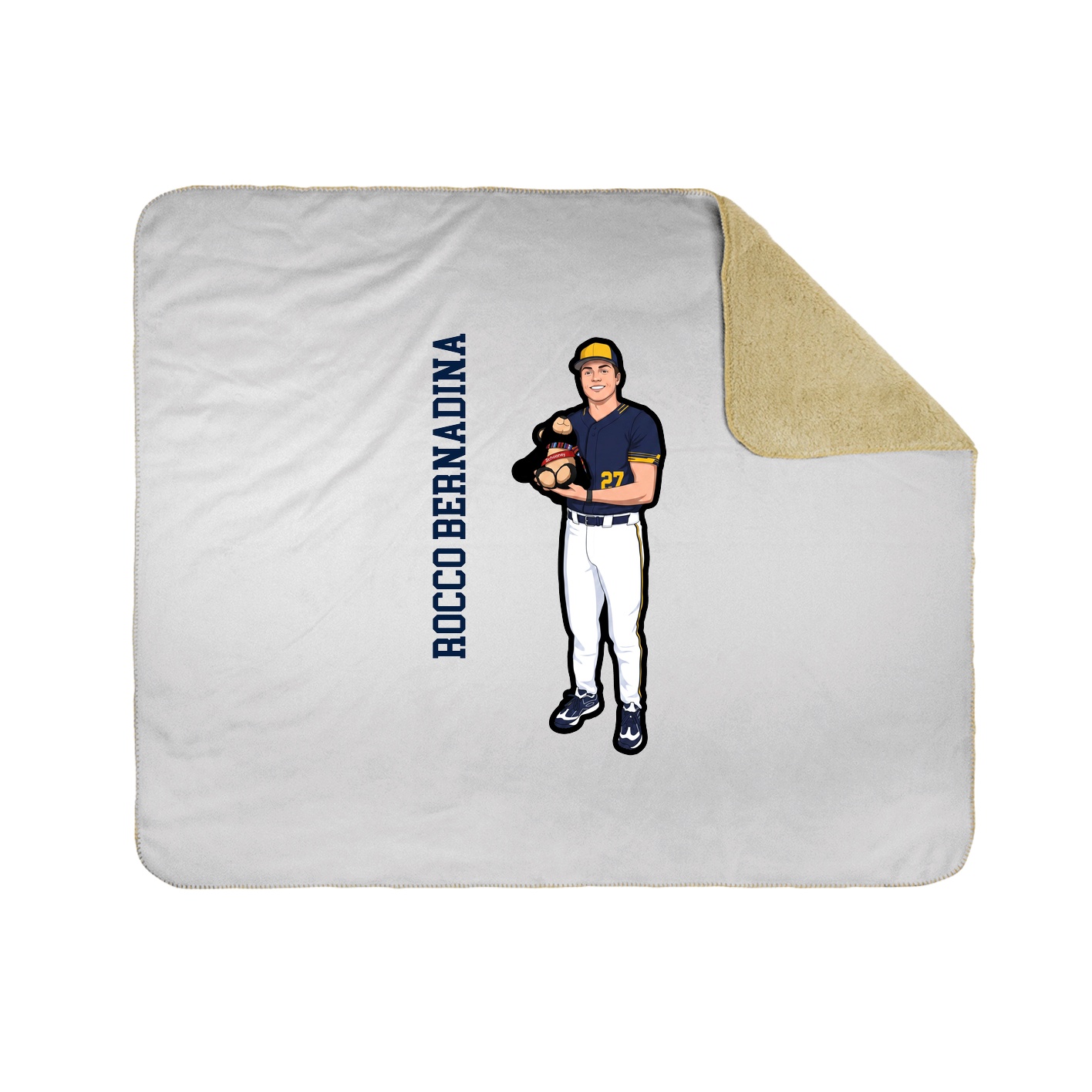 Throw Blanket — Name Vertical in White