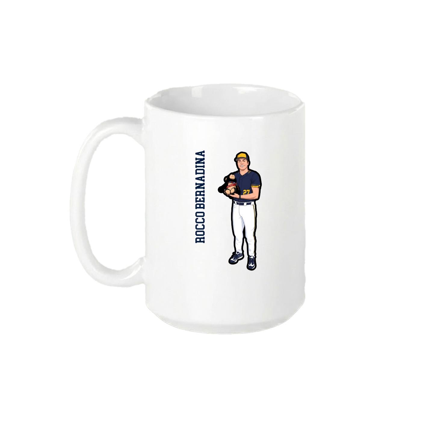 15oz Coffee Mug — Name Vertical in White