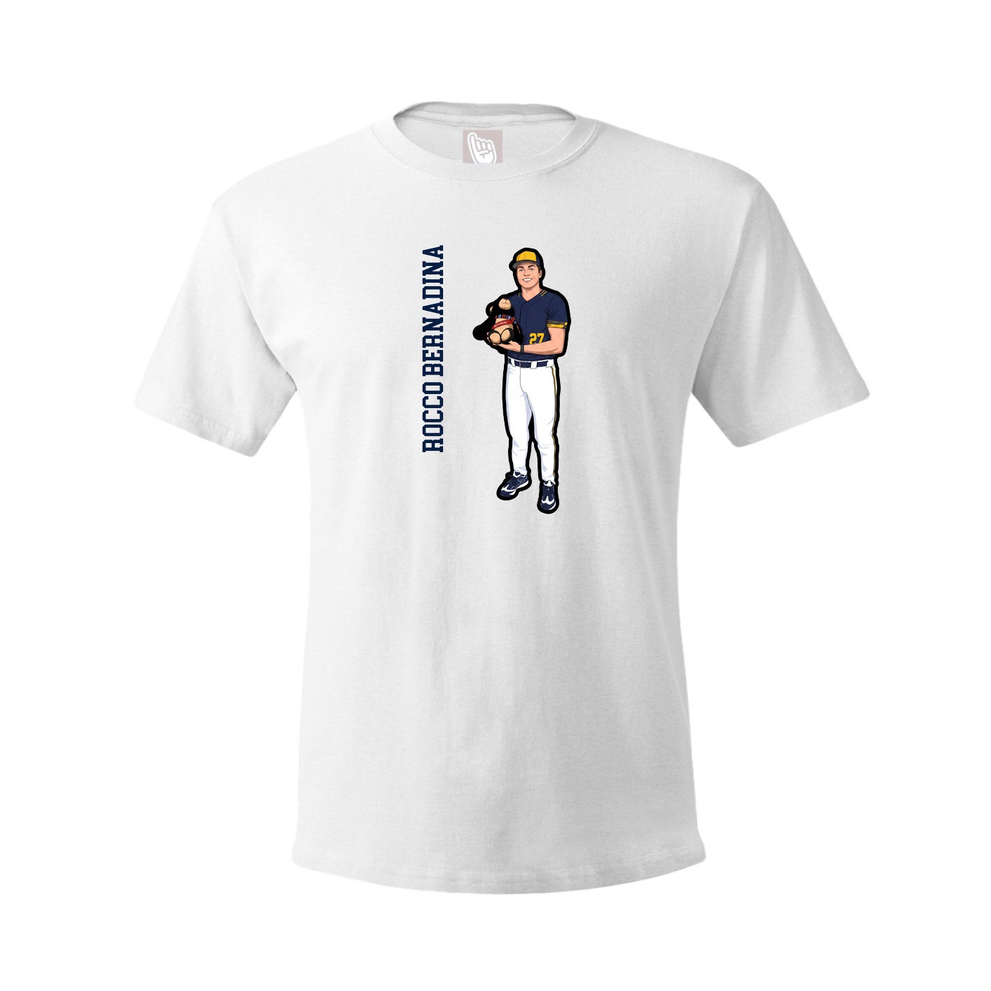 Tee — Name Vertical in White