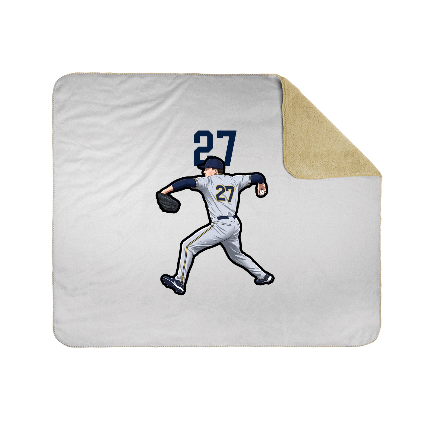Throw Blanket — Number Top in White