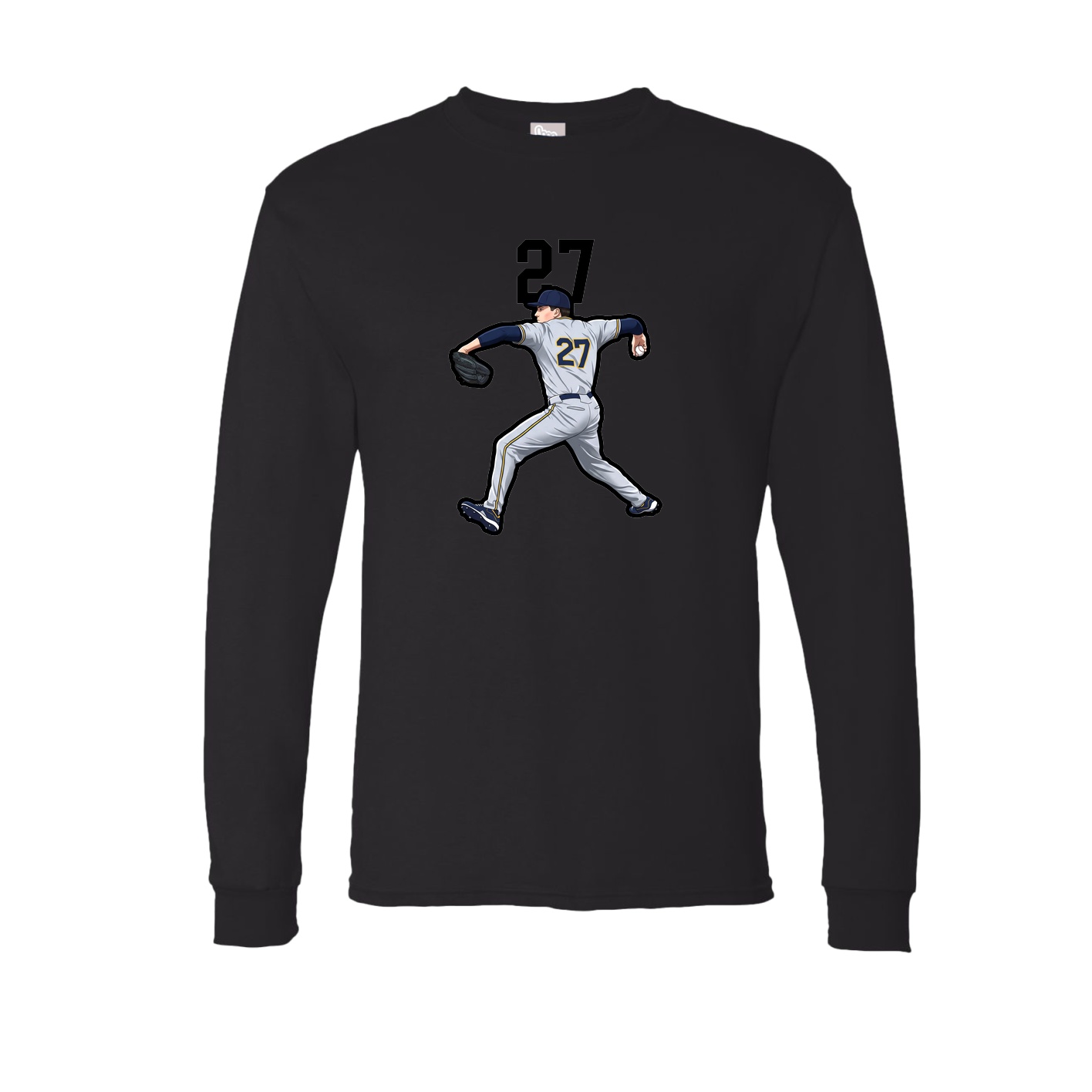 Long Sleeve Tee — Number Top in Black