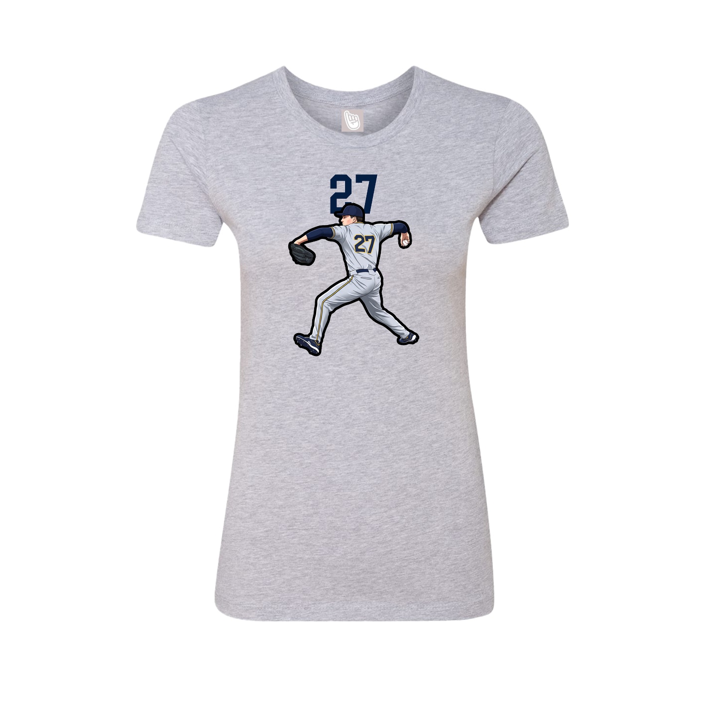 Fitted Women's Tee — Number Top in Grey