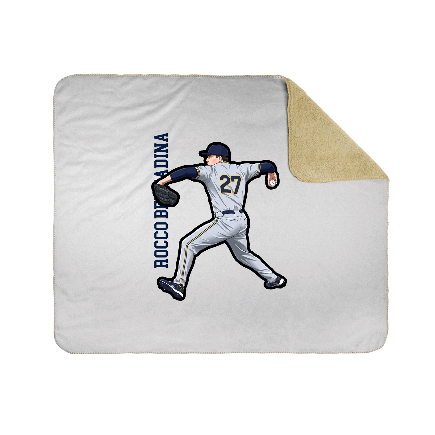 Throw Blanket — Name Vertical in White