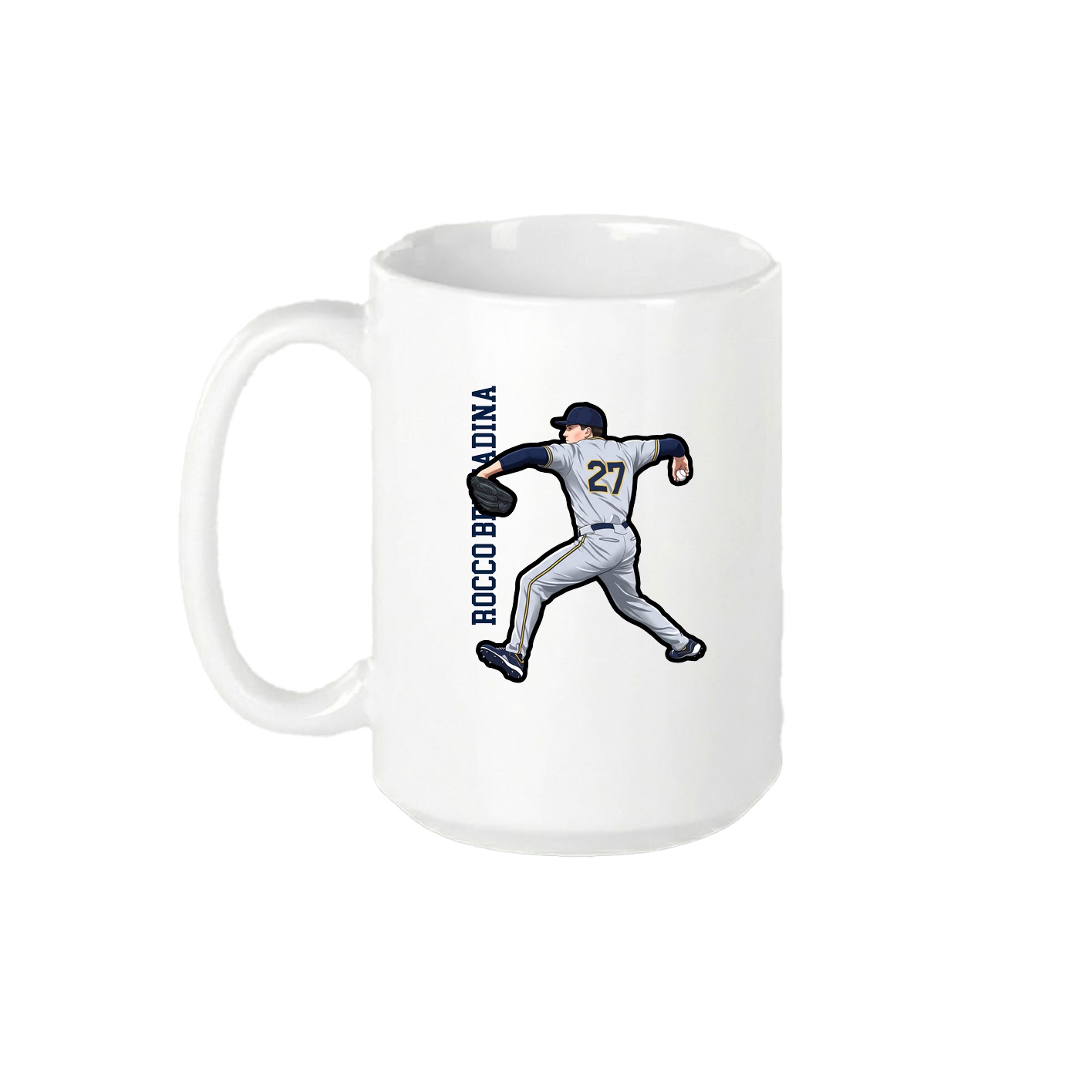 15oz Coffee Mug — Name Vertical in White