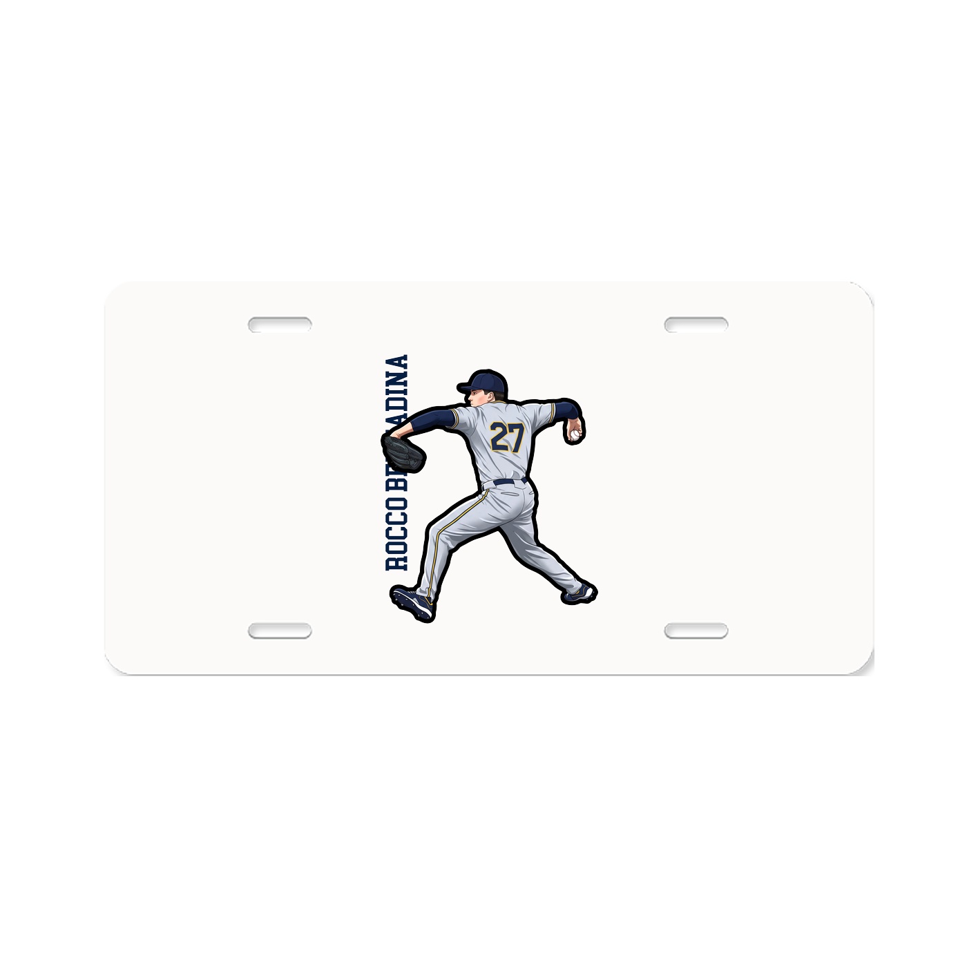 License Plate — Name Vertical in Classic