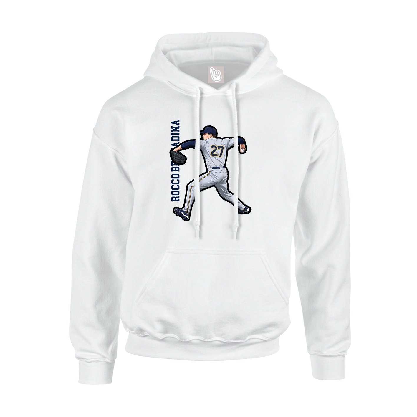 Youth Hoodie — Name Vertical in White