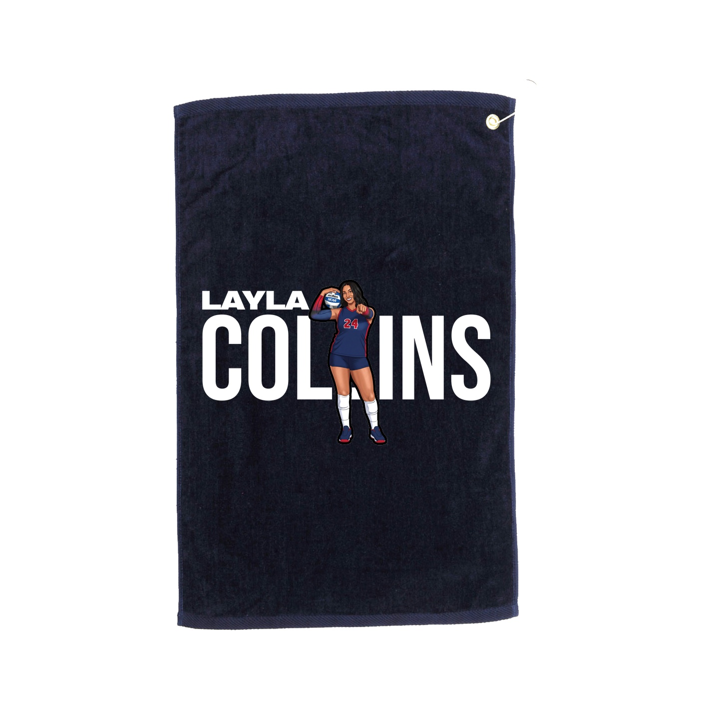 Golf Towel — Player Name in Navy