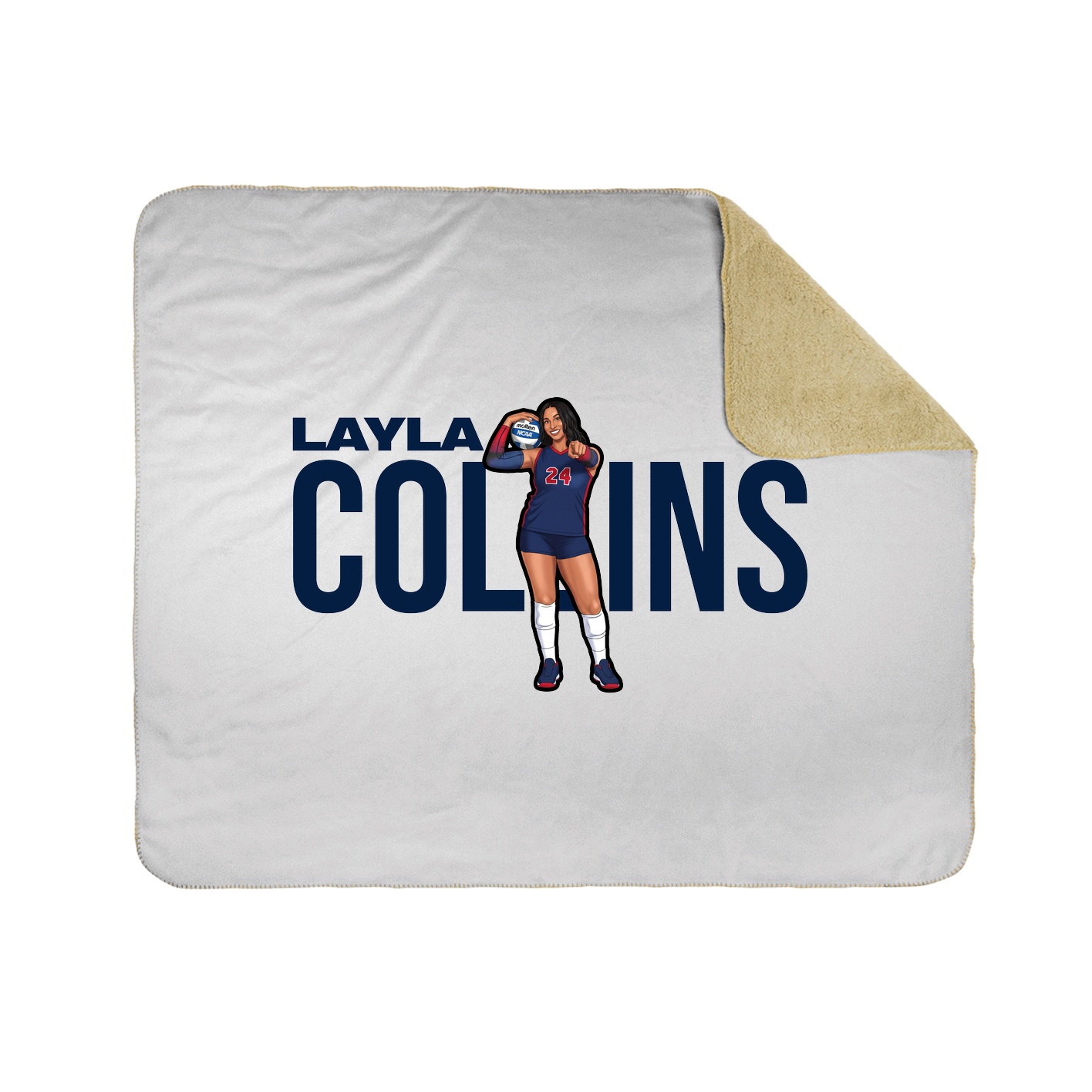 Throw Blanket — Player Name in White
