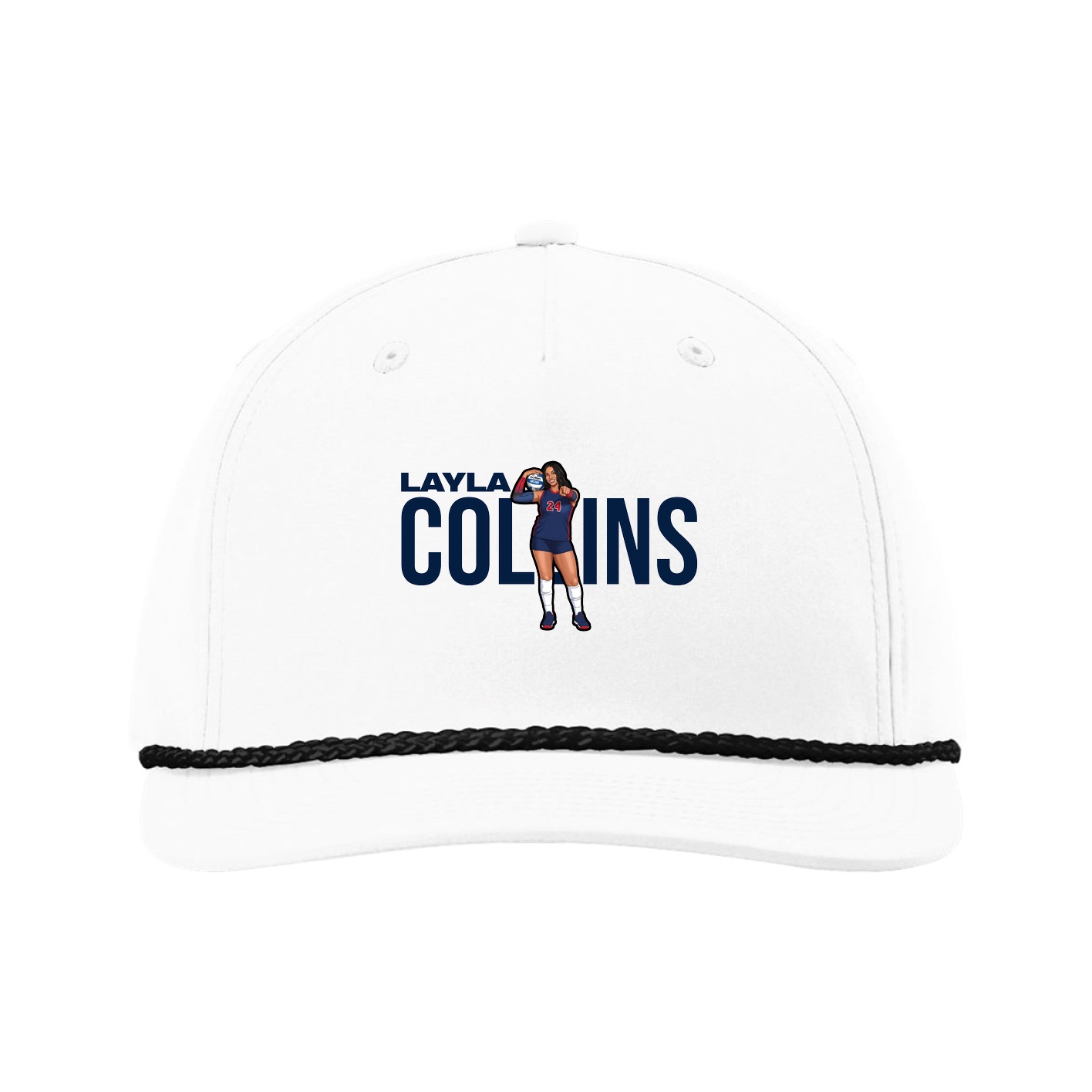 Five-Panel Classic Rope Cap — Player Name in White