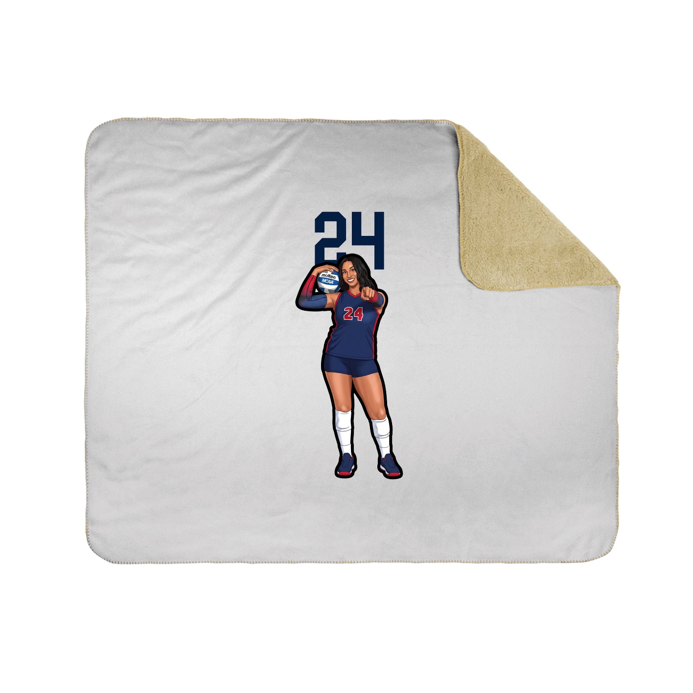 Throw Blanket — Number Top in White