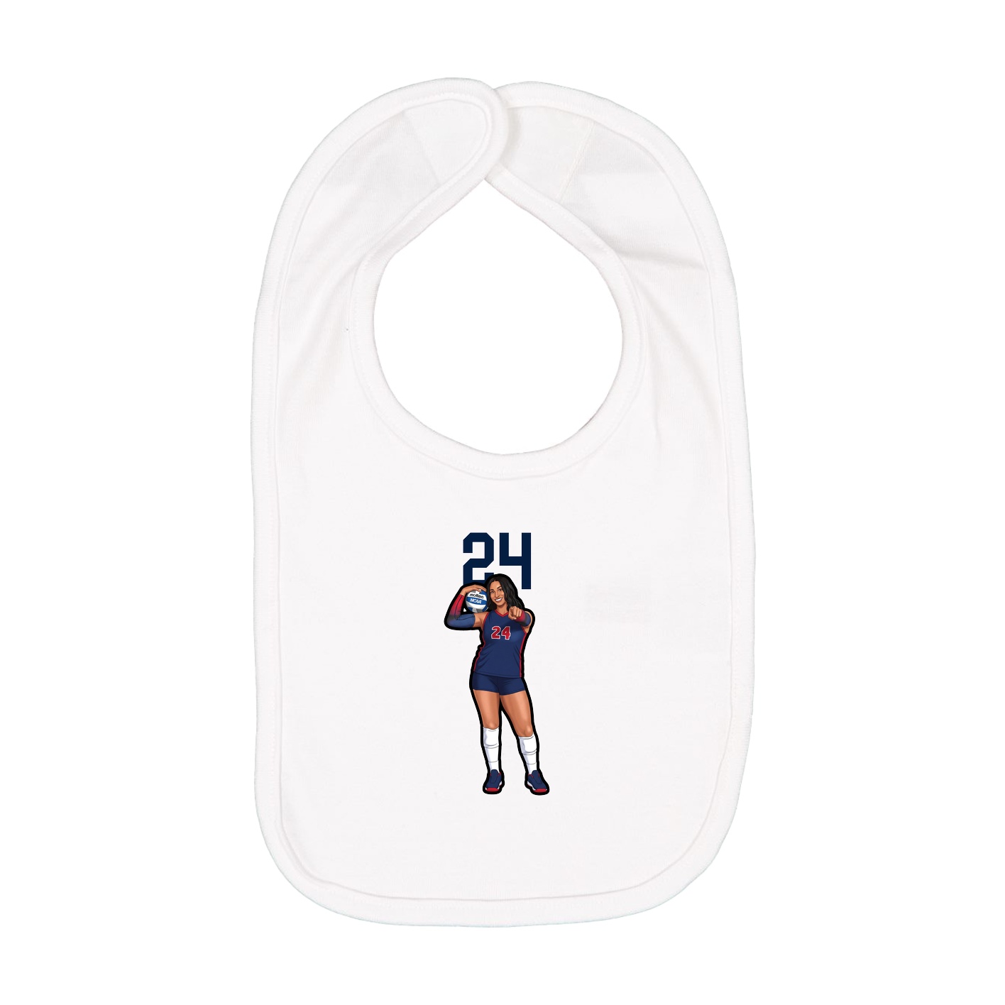 Infant Bib — Number Top in White